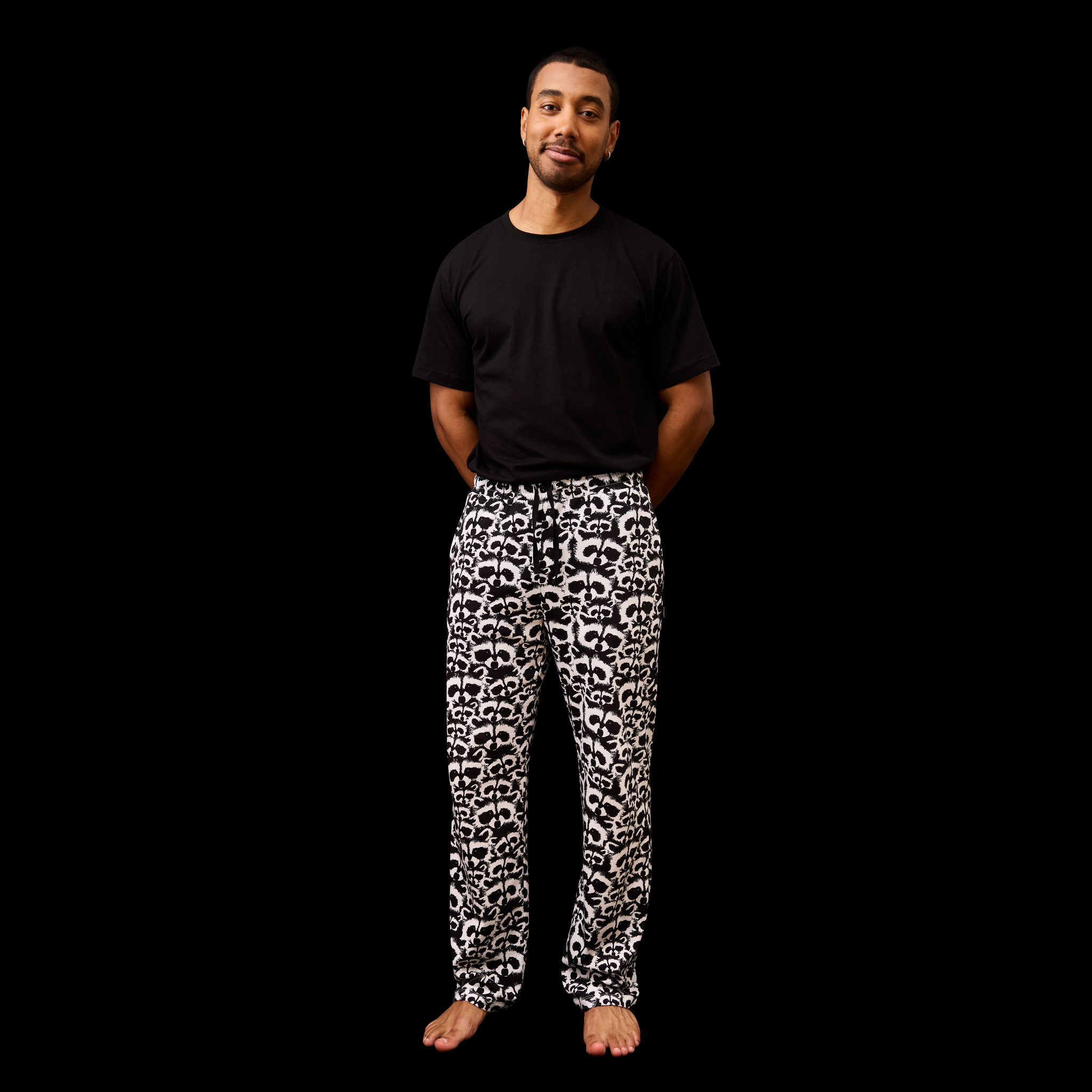 FM17002-991-S; Finlayson Pesue Pyjama Trousers Blackn and white / S 