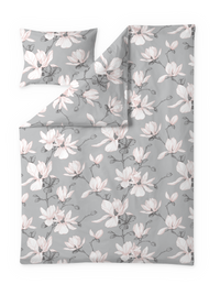 60712-4667-11-06; Finlayson Magnolia Sateen Duvet Cover Set Grey / 150x210 + 50x60 cm 