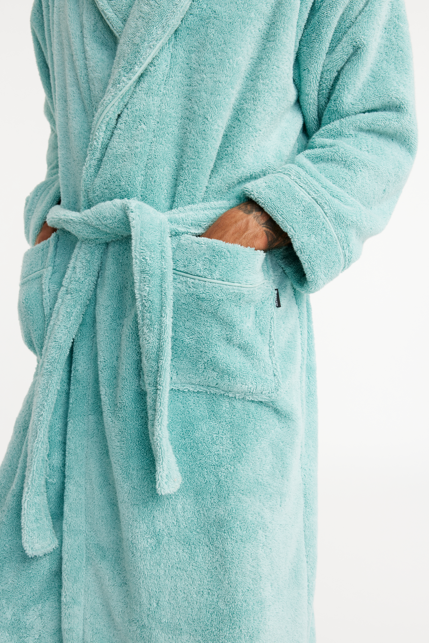 70227-0007-02-03_3; Finlayson Hali Bathrobe Bluish Green / L/XL 