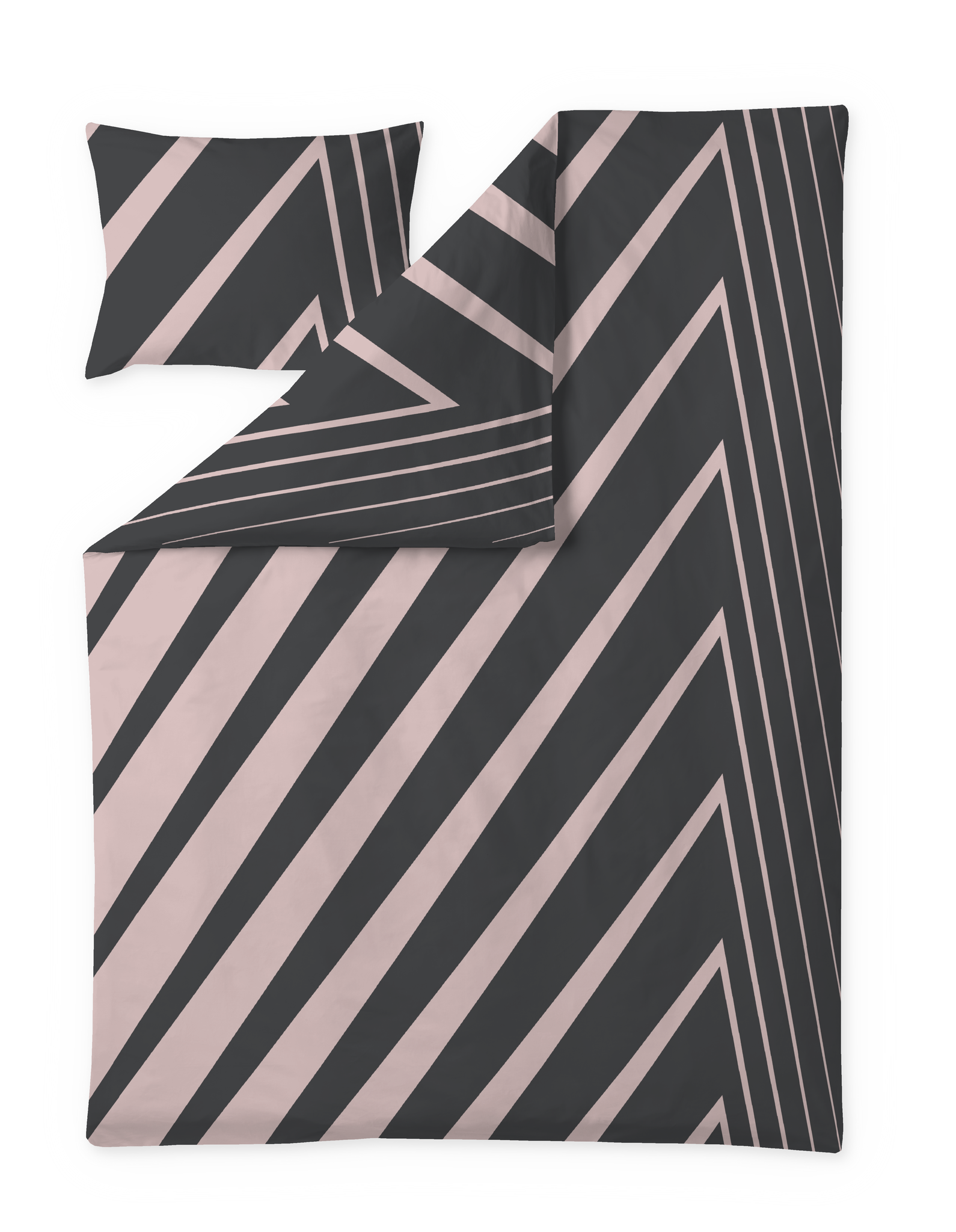 60652-4424-03-06; Finlayson Korret Duvet Cover set Grey / Light Red / 150x210 + 50x60 cm 