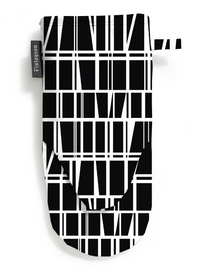 80006-3435-01-10; Finlayson Coronna Oven Mitt Black / White / 15x30 cm 