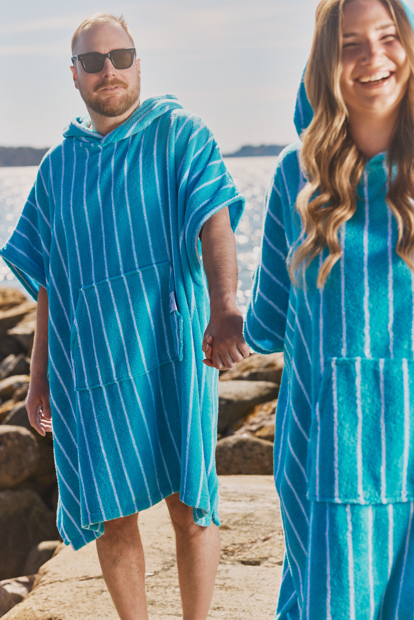 71214-5432-01-03_1; Finlayson Original Long Drink Bath poncho Turquoise / Onesize 