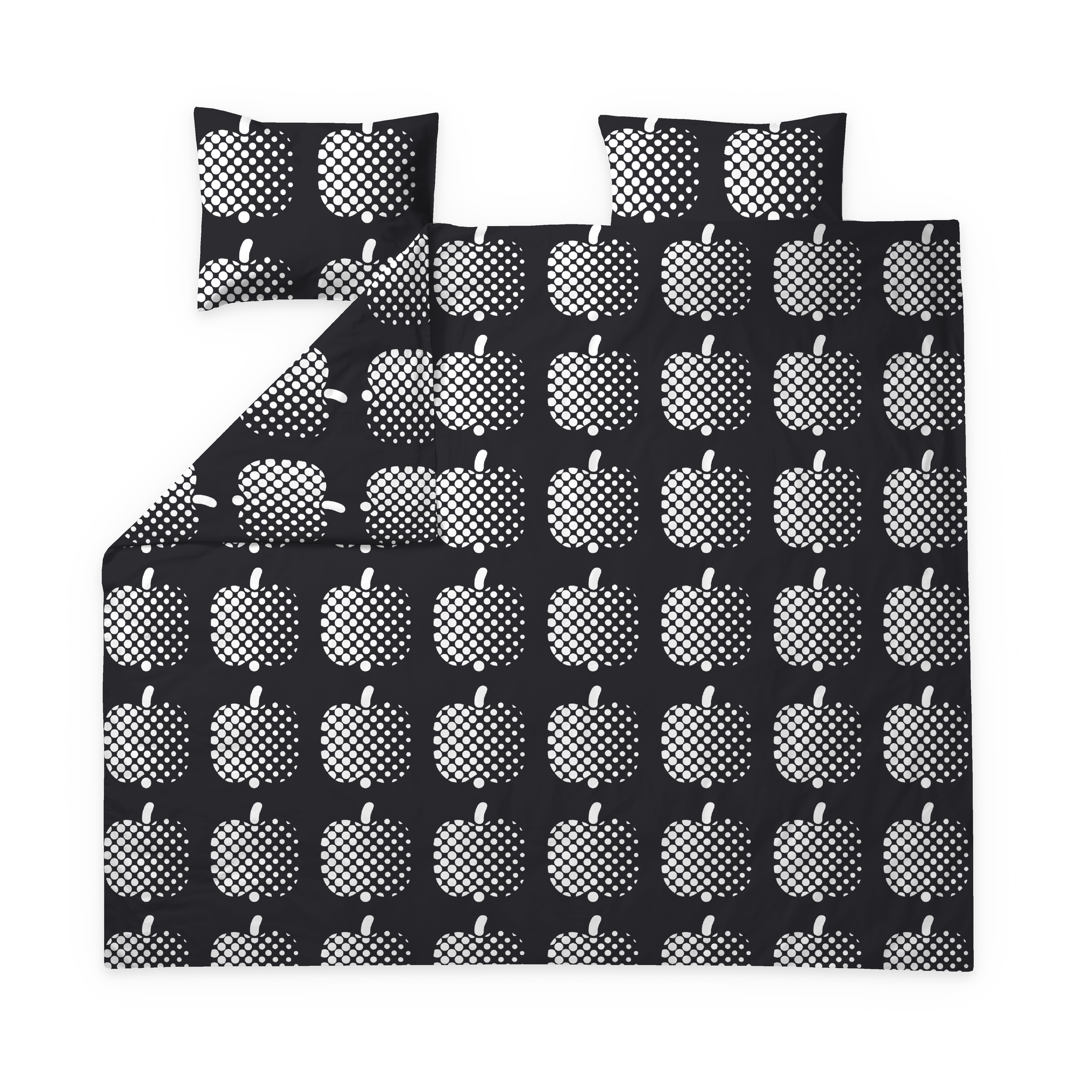 61682-3963-04-05; Finlayson Optinen omena Double Duvet Cover set Blackn and white / 240x210 + 50x60 cm 