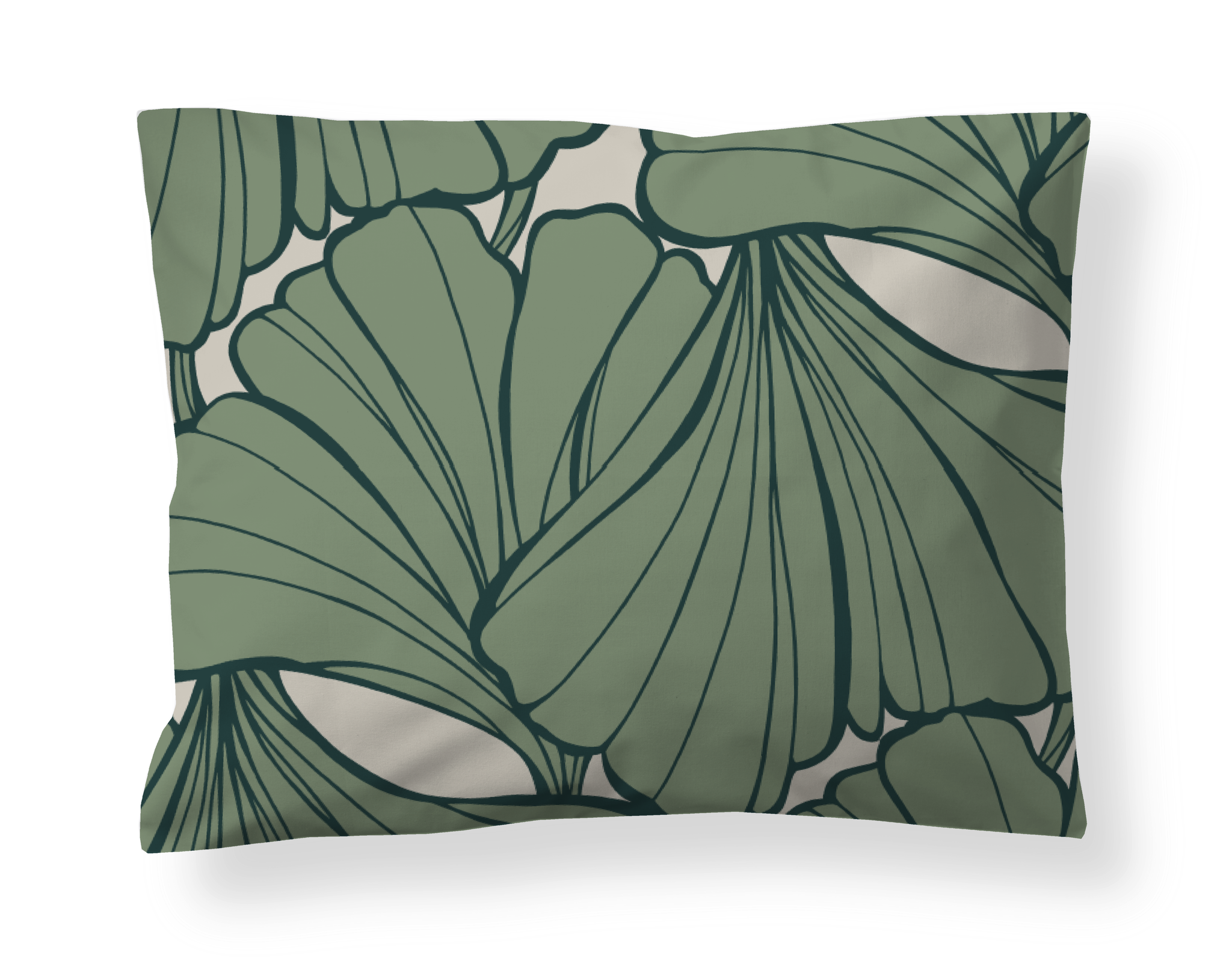 60138-5469-03-10; Finlayson Lilia Sateen Pillow Case Green / 50x60 cm 