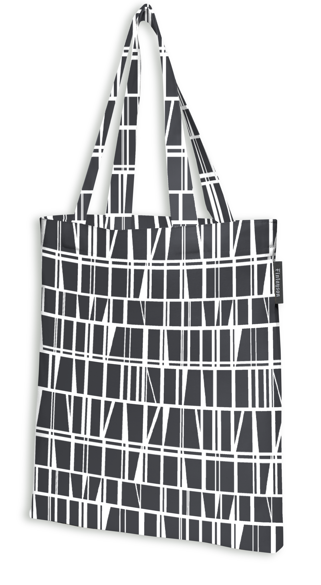 80220-3435-01-10; Finlayson Coronna Tote bag Black / White / 36x42 cm 