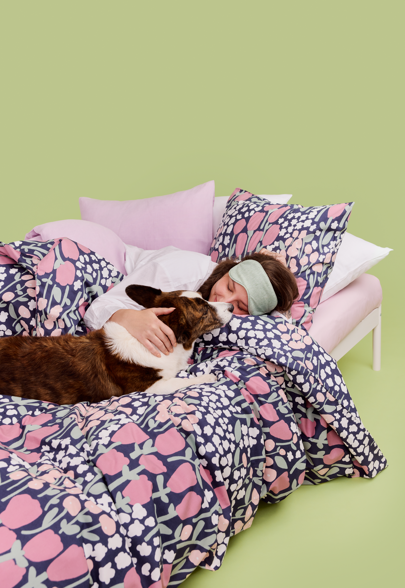 60136-5224-06-10_1; Finlayson Huiske Pillowcase Blue / Malva / 50x60 cm 