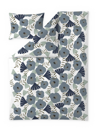 60652-5121-02-06; Finlayson Anni Duvet Cover set White / Blue / 150x210 + 50x60 cm 