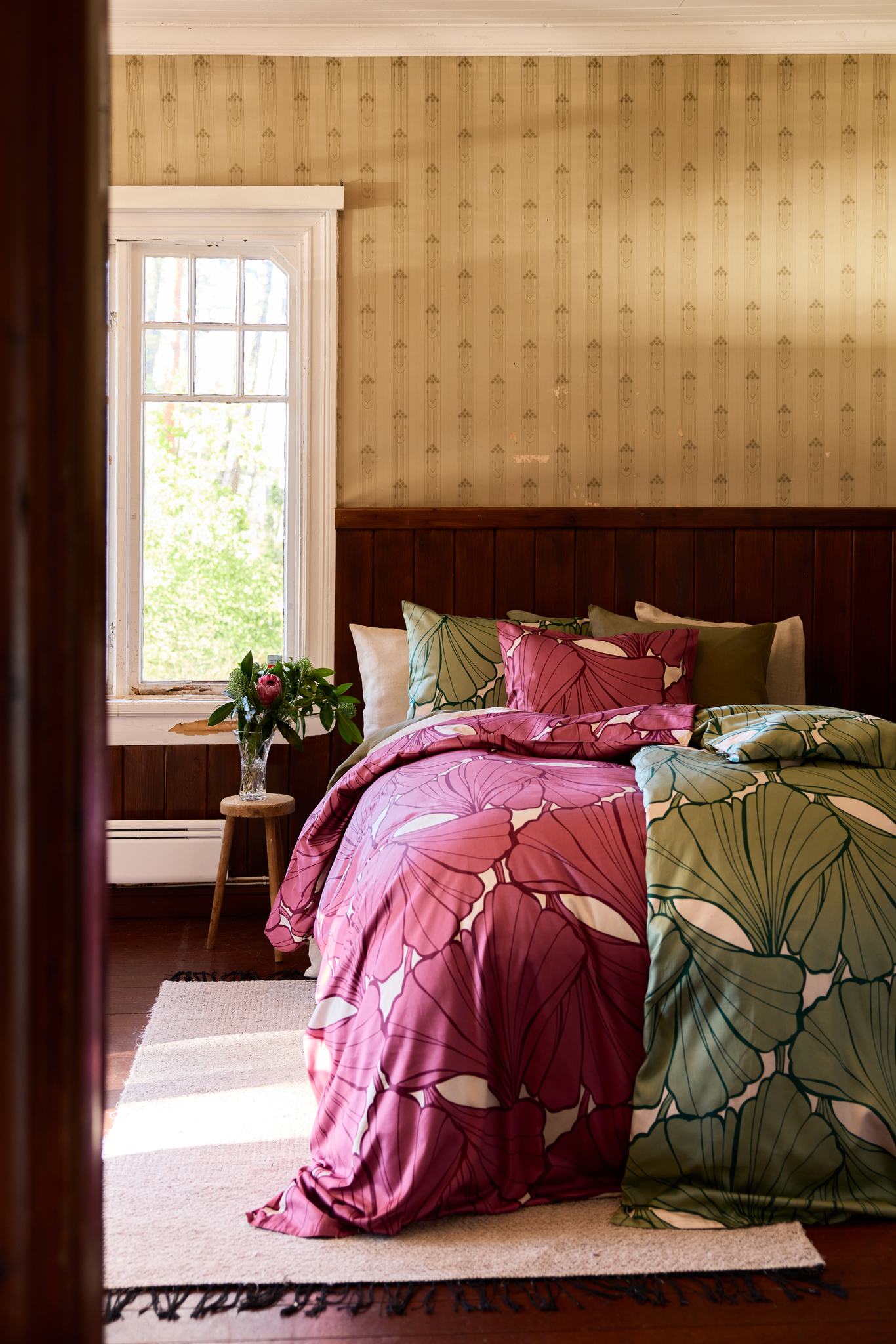 60712-5469-04-06_2; Finlayson Lilia Sateen Duvet Cover Set Rose / 150x210 + 50x60 cm 