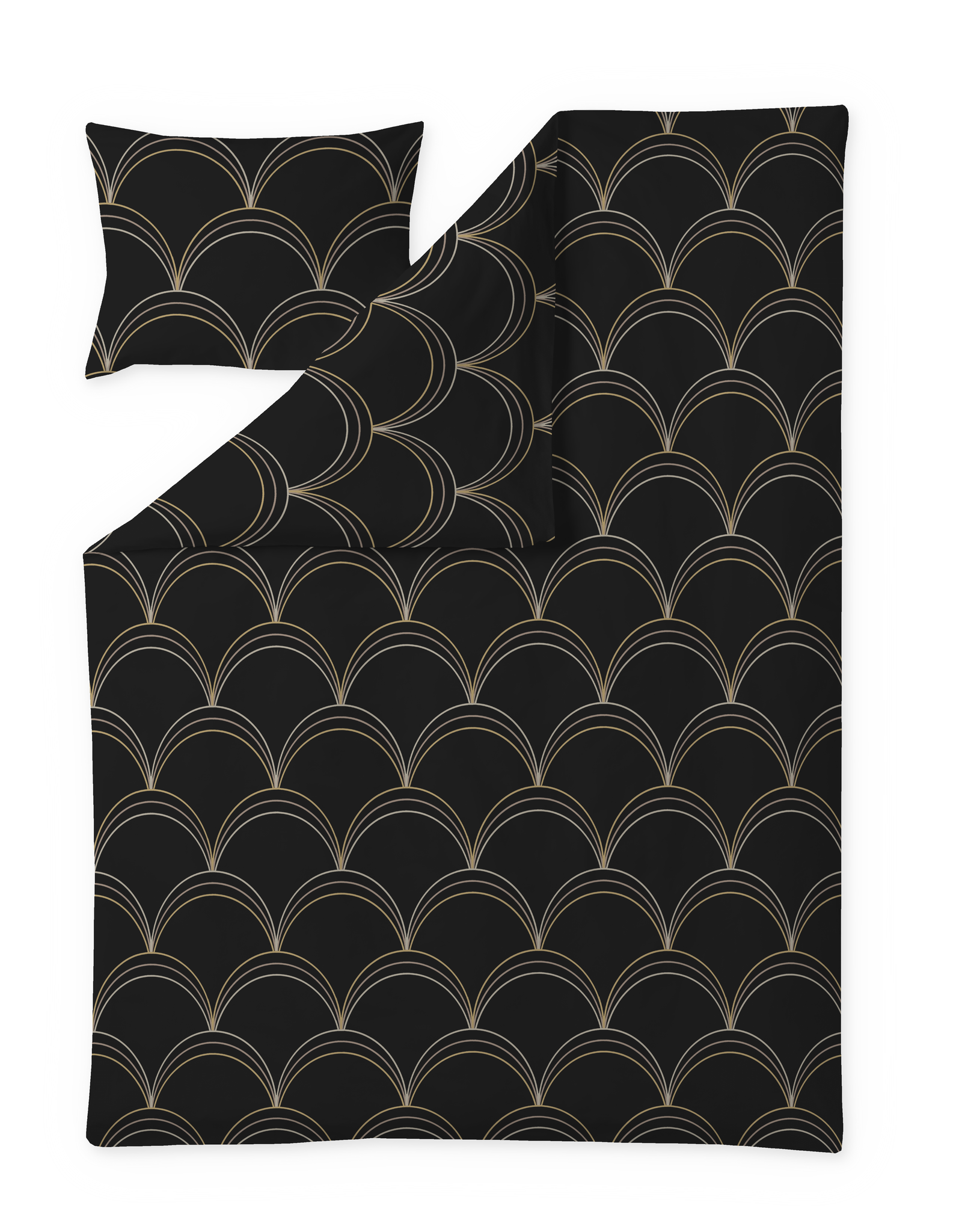 60712-5130-01-06; Finlayson Rooma Sateen Duvet Cover set Black / Brown / 150x210 + 50x60 cm 