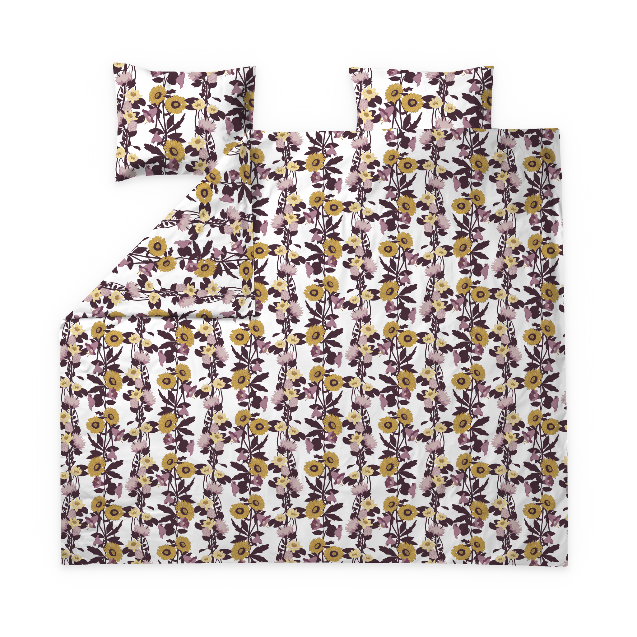 60682-5491-02-05; Finlayson Kaksin Double Duvet Cover set Malva / Yellow / 240x210 + 50x60 cm 
