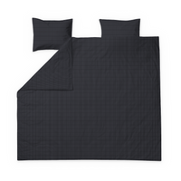 Finlayson COM Ruoko sateen duvet cover set Black / Grey / 240x210 + 50x60 cm
