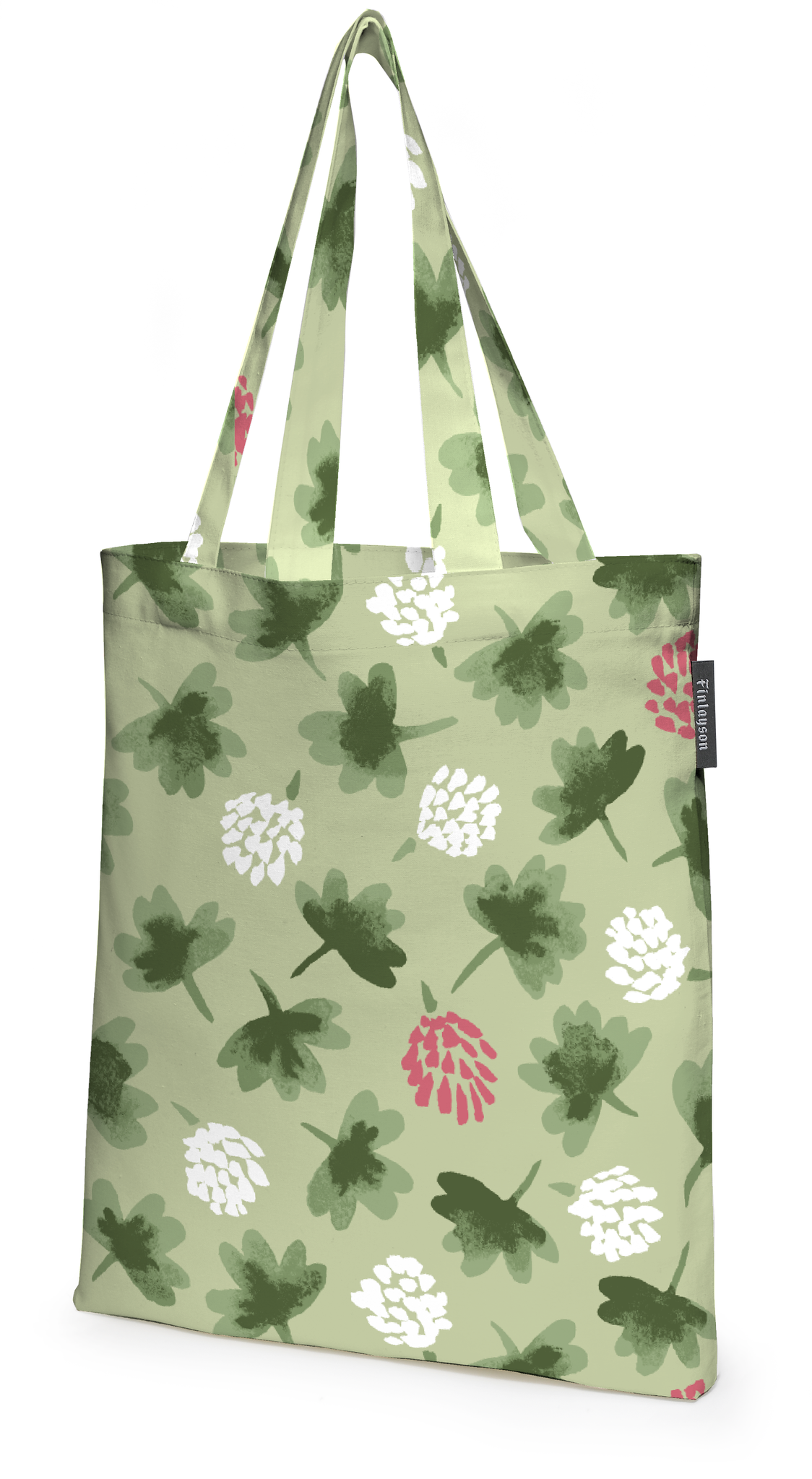 80220-5483-03-05; Finlayson Söpö Tote Bag Green / Rose / 36x42 cm 