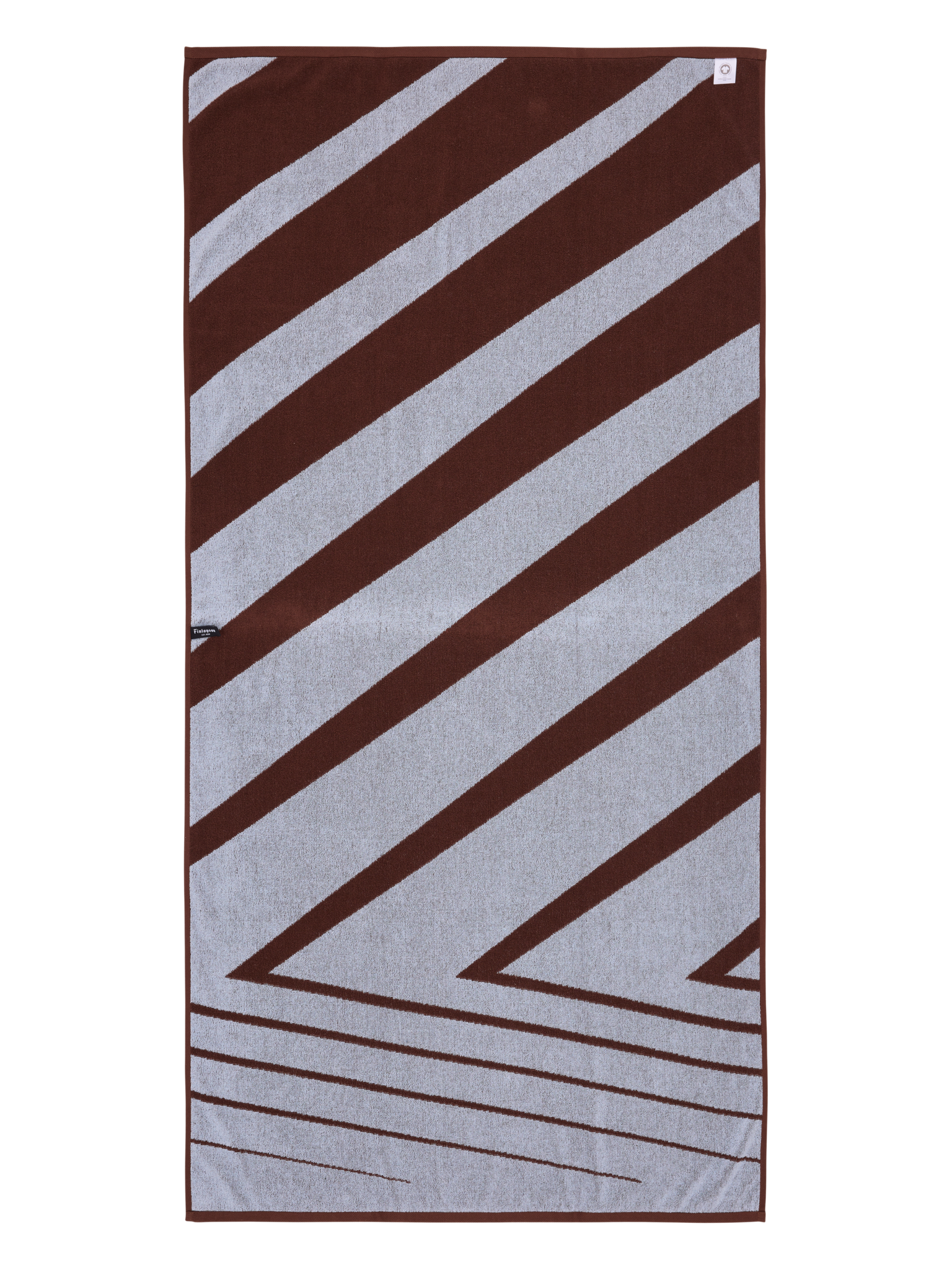 70570-4424-02-06_2; Finlayson Korret Bath Towel Brown / Light Blue / 90x180 cm 
