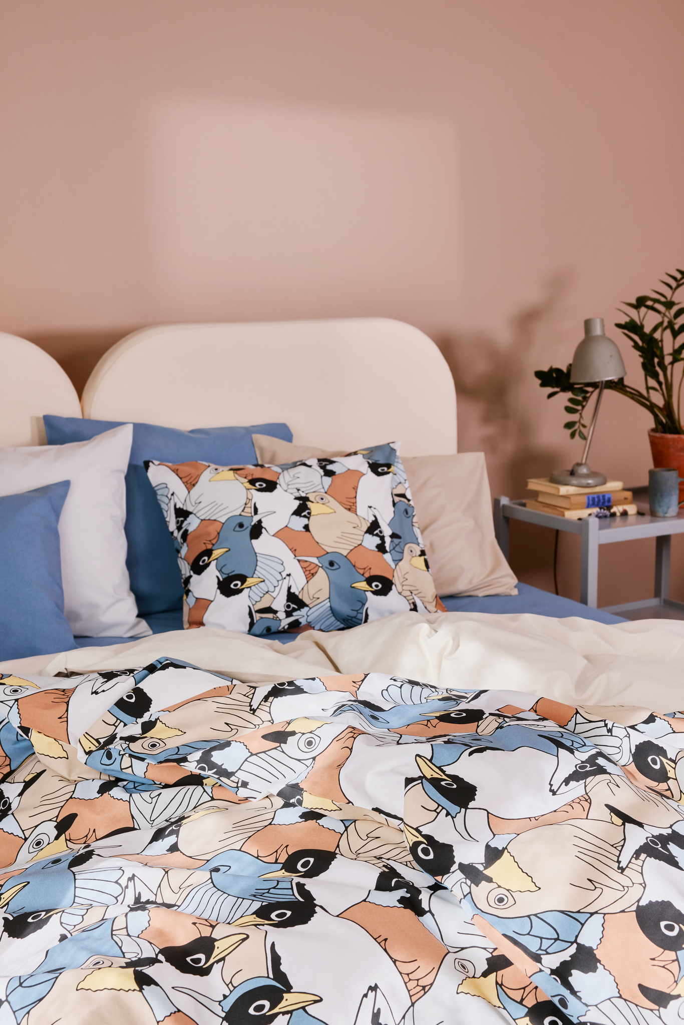 60652-5490-02-06_3; Finlayson Sekaparvi Duvet Cover set Blue / Brown / 150x210 + 50x60 cm 