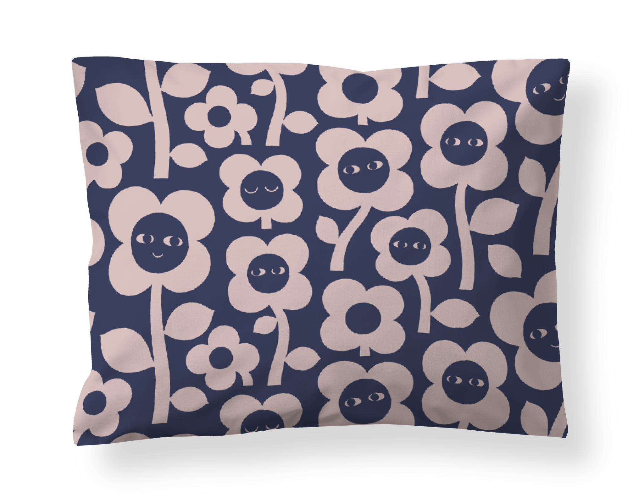 60136-5492-02-10; Finlayson Kukkariemu Pillowcase Dark Blue / Rose / 50x60 cm 