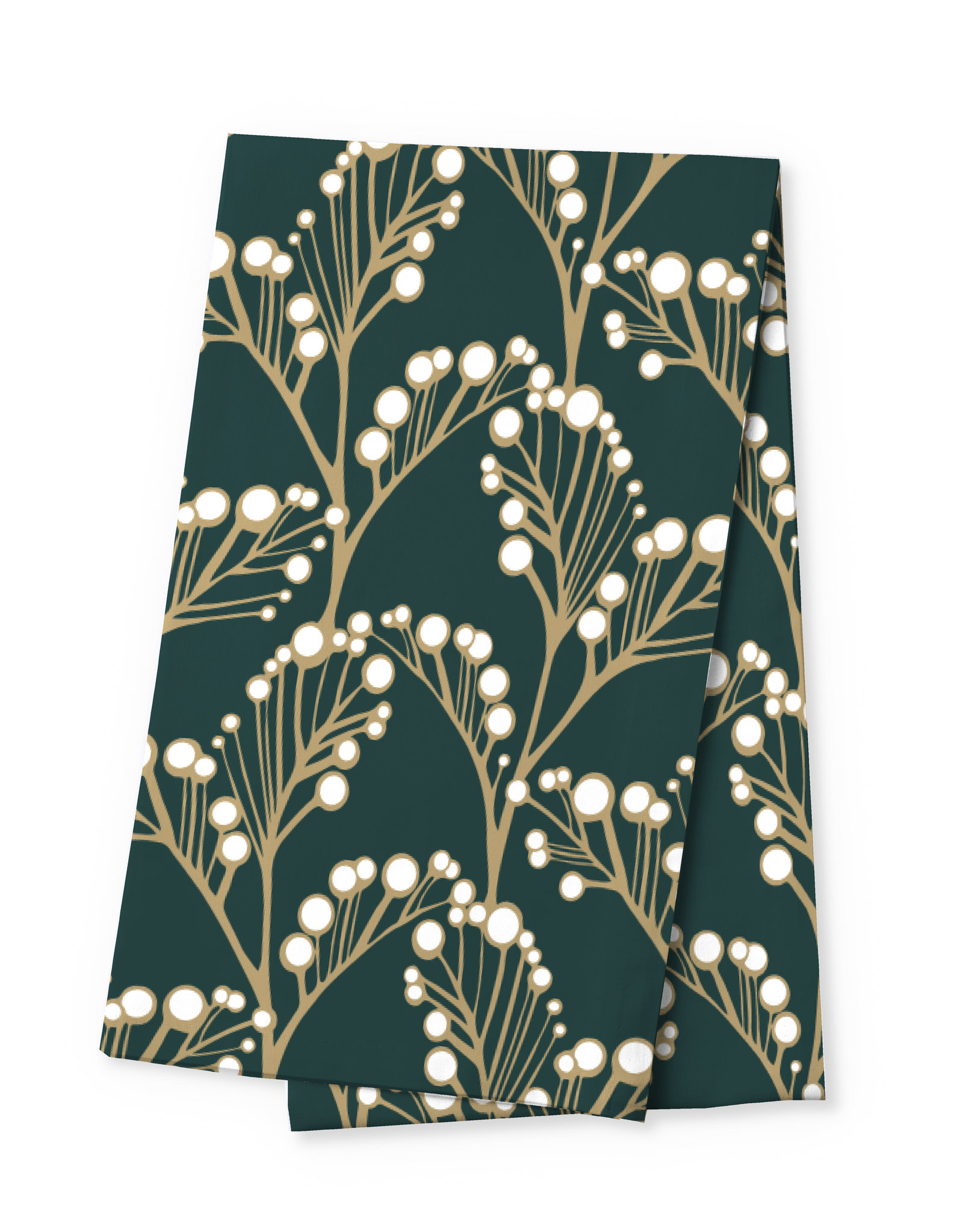 80427-5286-02-05; Finlayson Pihla pieni table runner Green / Gold / 40x140 cm 