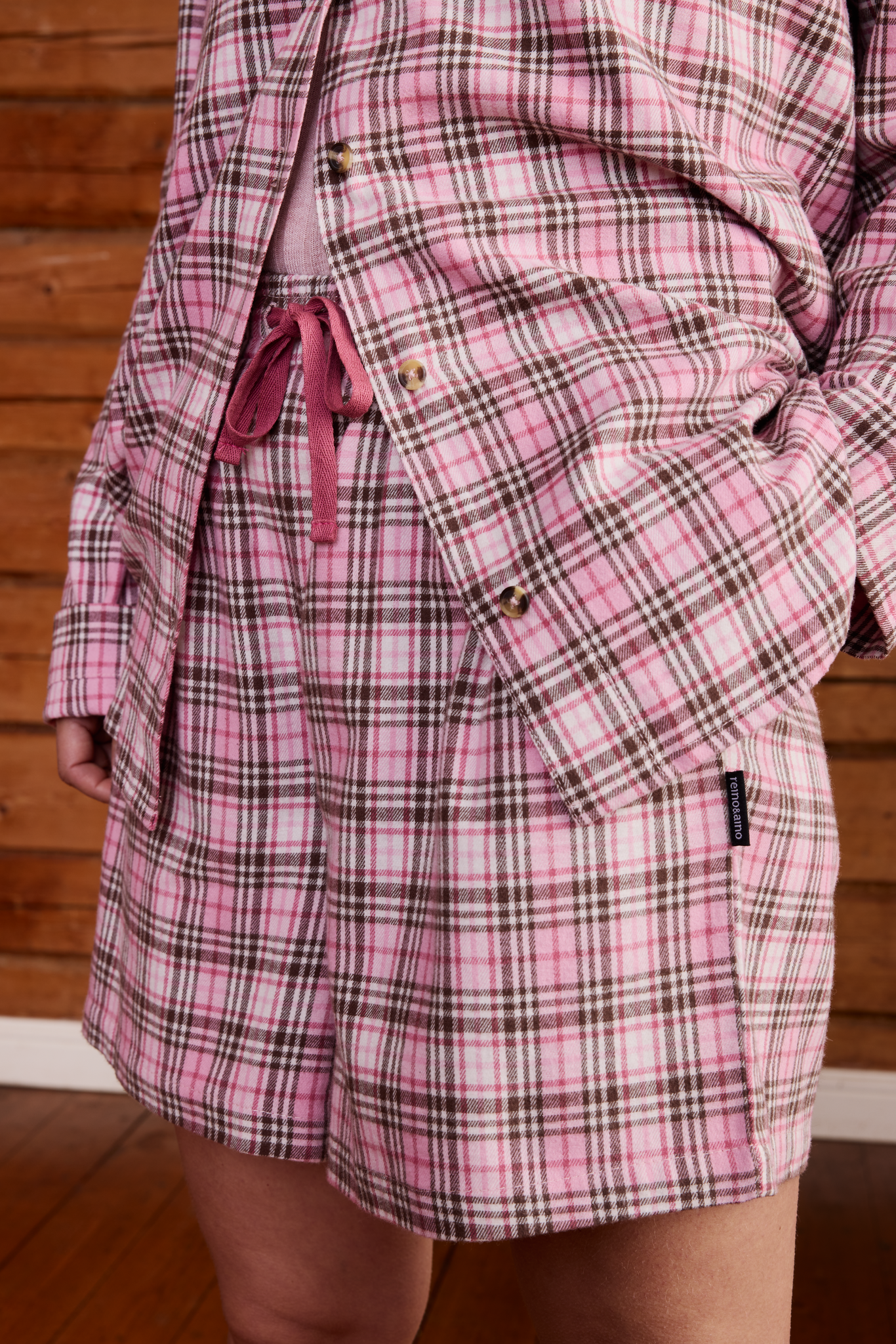 22719161001_5; 22719161003_5; 22719161004_5; 22719161002_5; Finlayson Aino Flannel pyjamas Light Red / M 