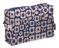 80250-5492-02-05; Finlayson Kukkariemu Cosmetic Bag Dark Blue / Rose / 28x20 cm 