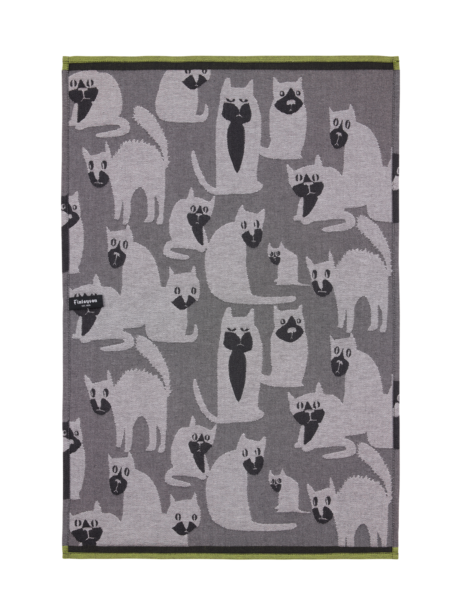 70900-5481-01-10_5; Finlayson Spot the Dog kitchen towel Dark Grey / Black / Lime / 50x70 cm 