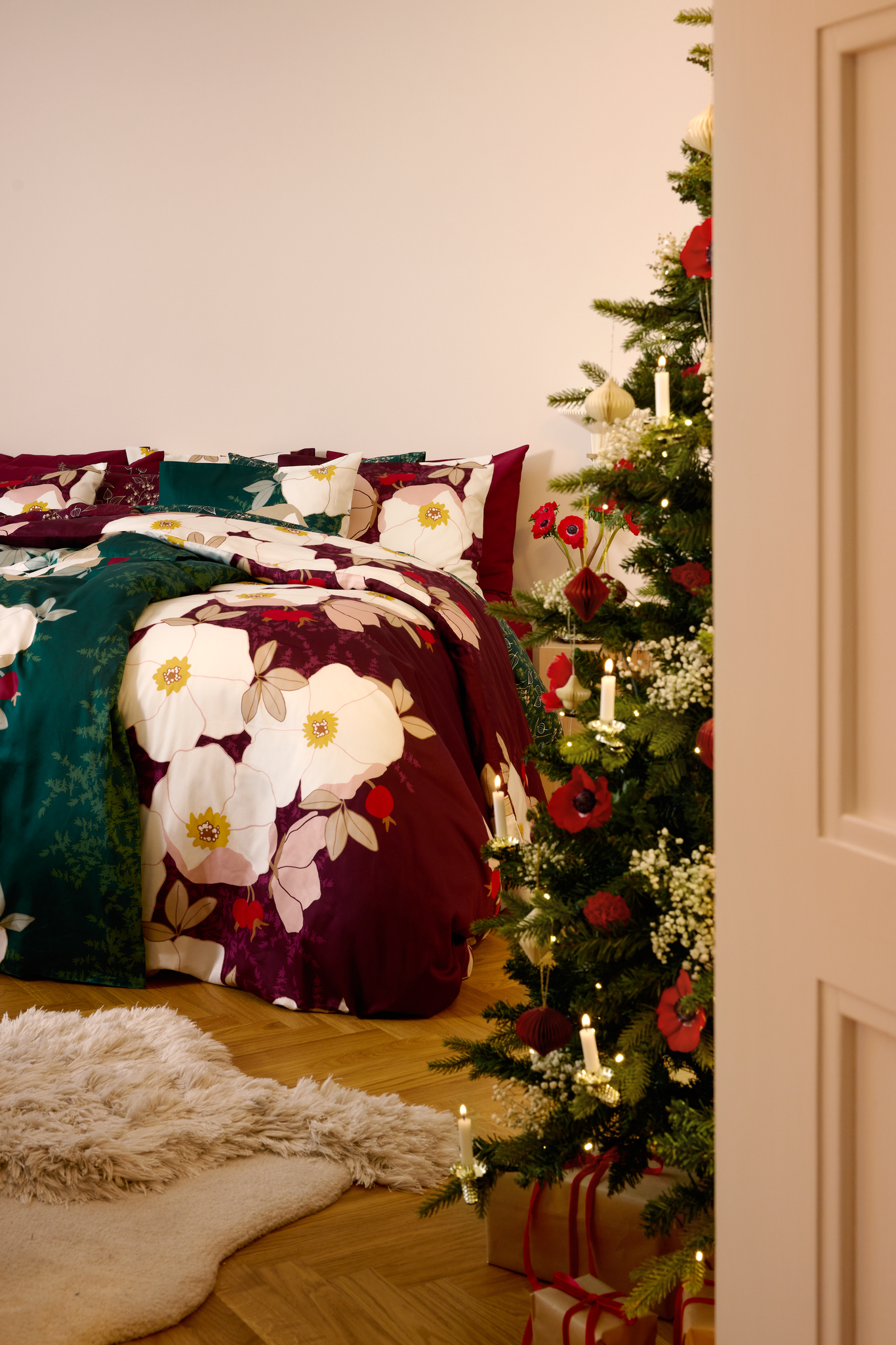 60692-5494-01-05_2; Finlayson Rosa Double Sateen Duvet Cover set Plume / 240x210 + 50x60 cm 