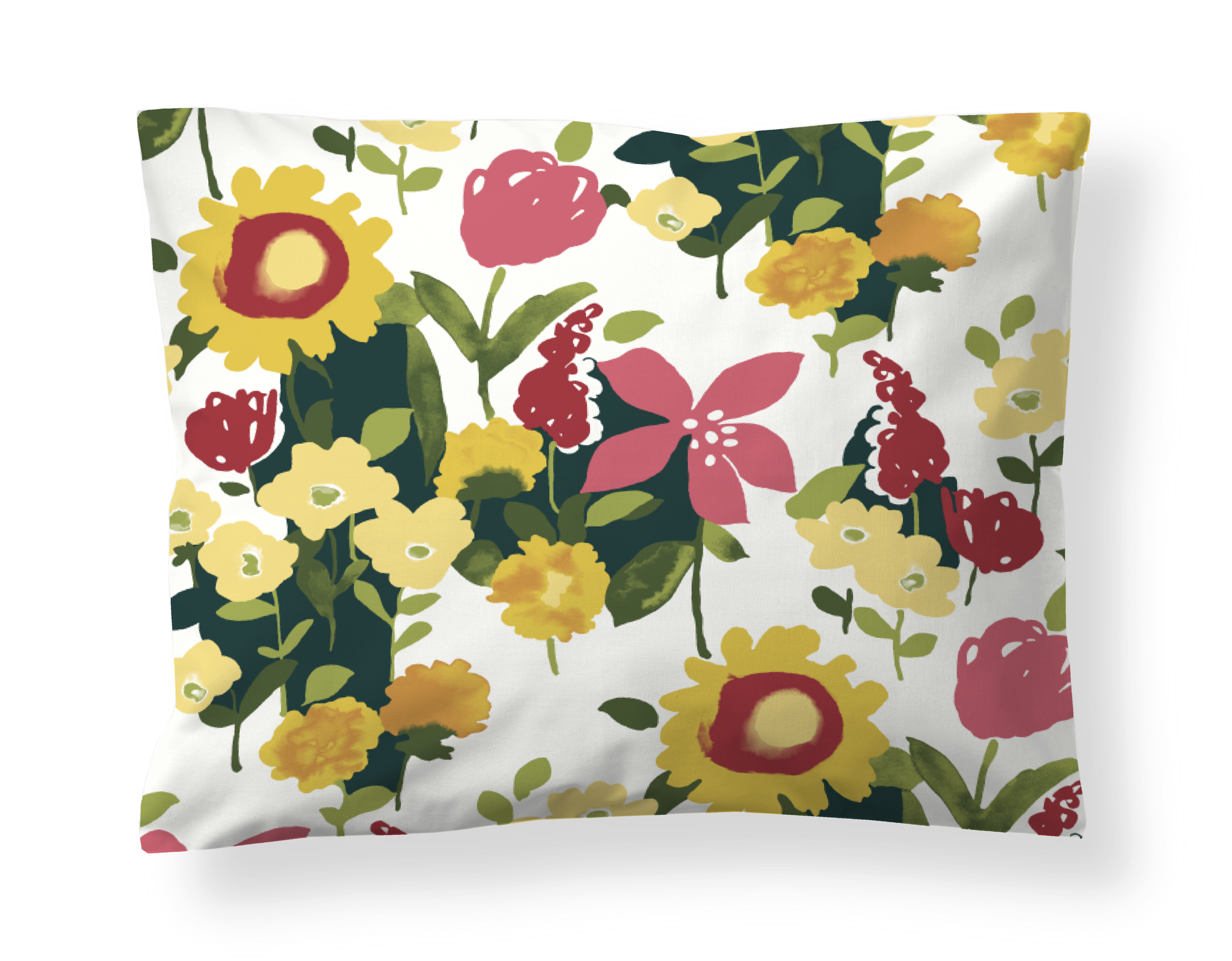 60136-5484-01-10; Finlayson Ihana Pillowcase Yellow / Green / Red / 50x60 cm 