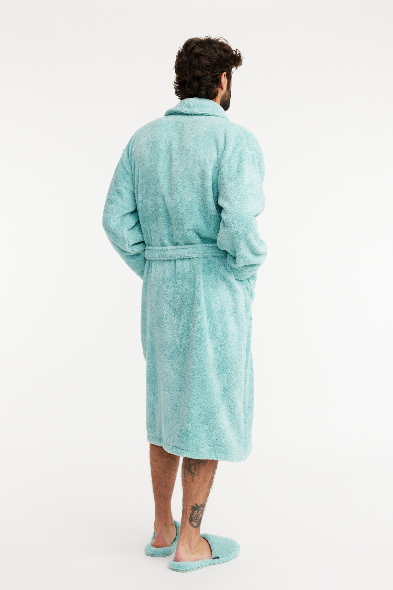70227-0007-02-03_2; Finlayson Hali Bathrobe Bluish Green / L/XL 