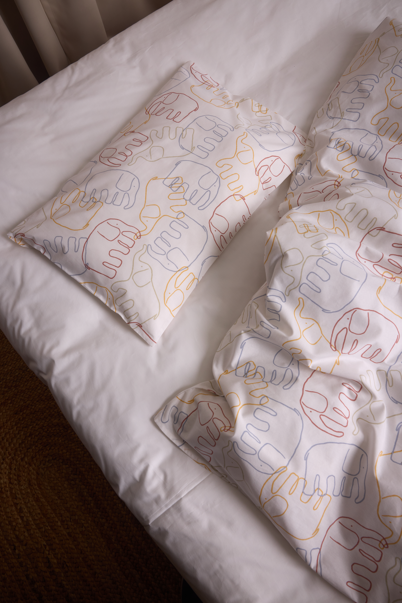 60662-5416-04-06_1; Finlayson Elefantti villi Kids' duvet cover set Multi / 120x160 + 40x60 cm 