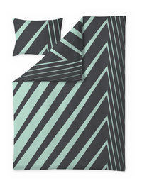 60652-4424-05-06; Finlayson Korret Duvet Cover set Grey / Mint / 150x210 + 50x60 cm 
