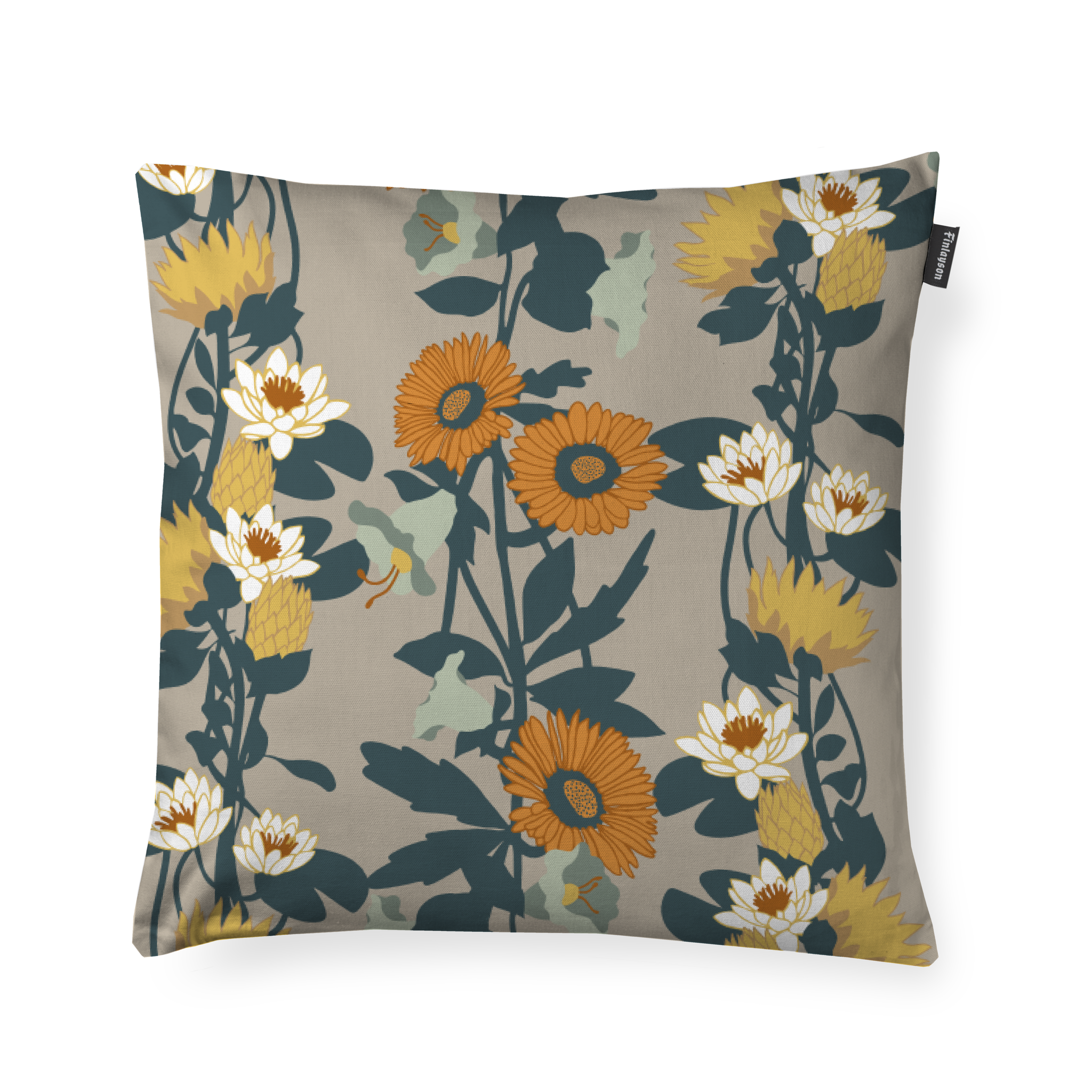 80813-5491-03-04; Finlayson Kaksin Cushion Cover Orange / Beige / 48x48 cm 