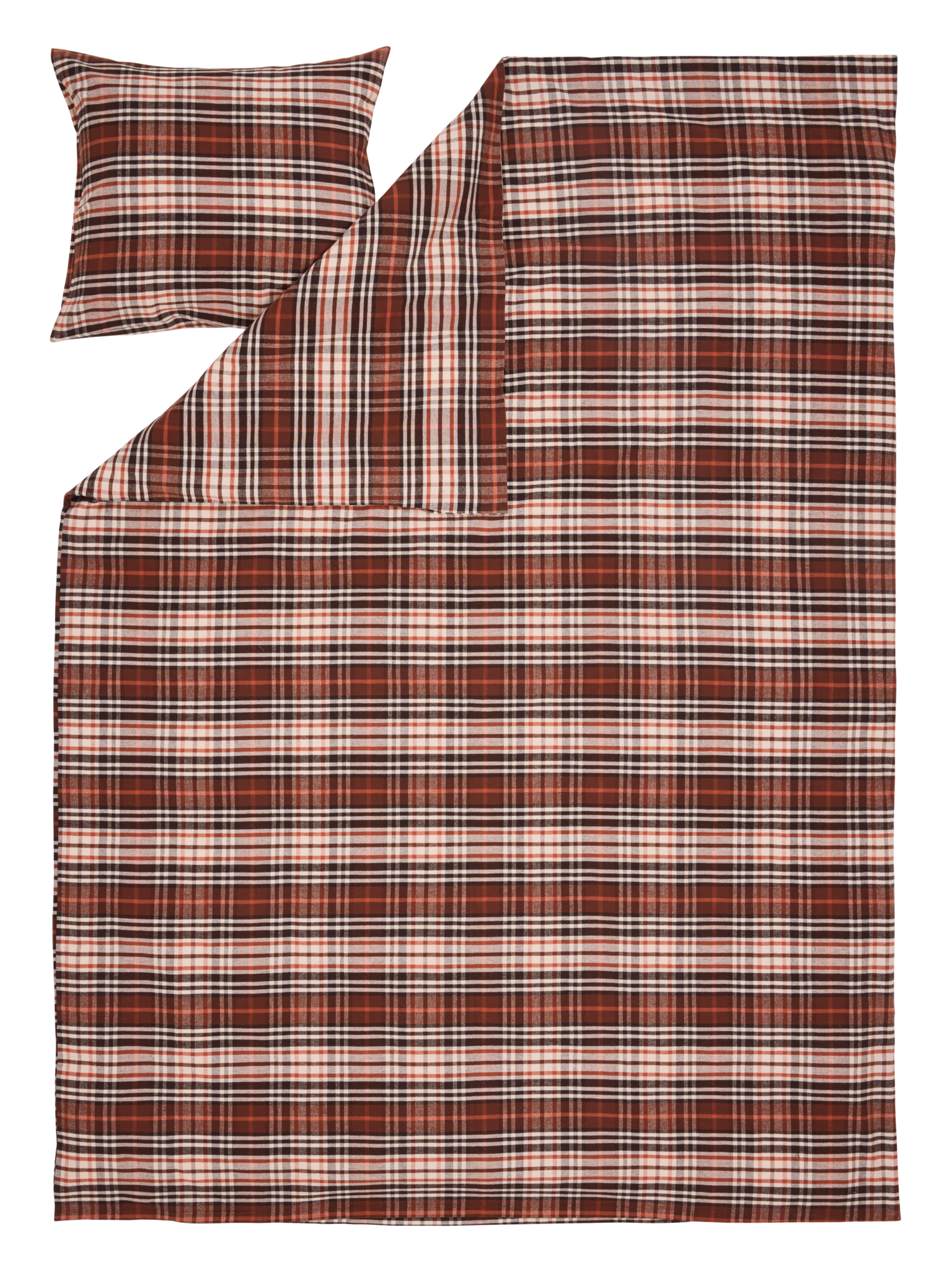 60679-1951-01-06; Finlayson Reino Flannel Duvet Cover set Brown / 150x210 + 50x60 cm 