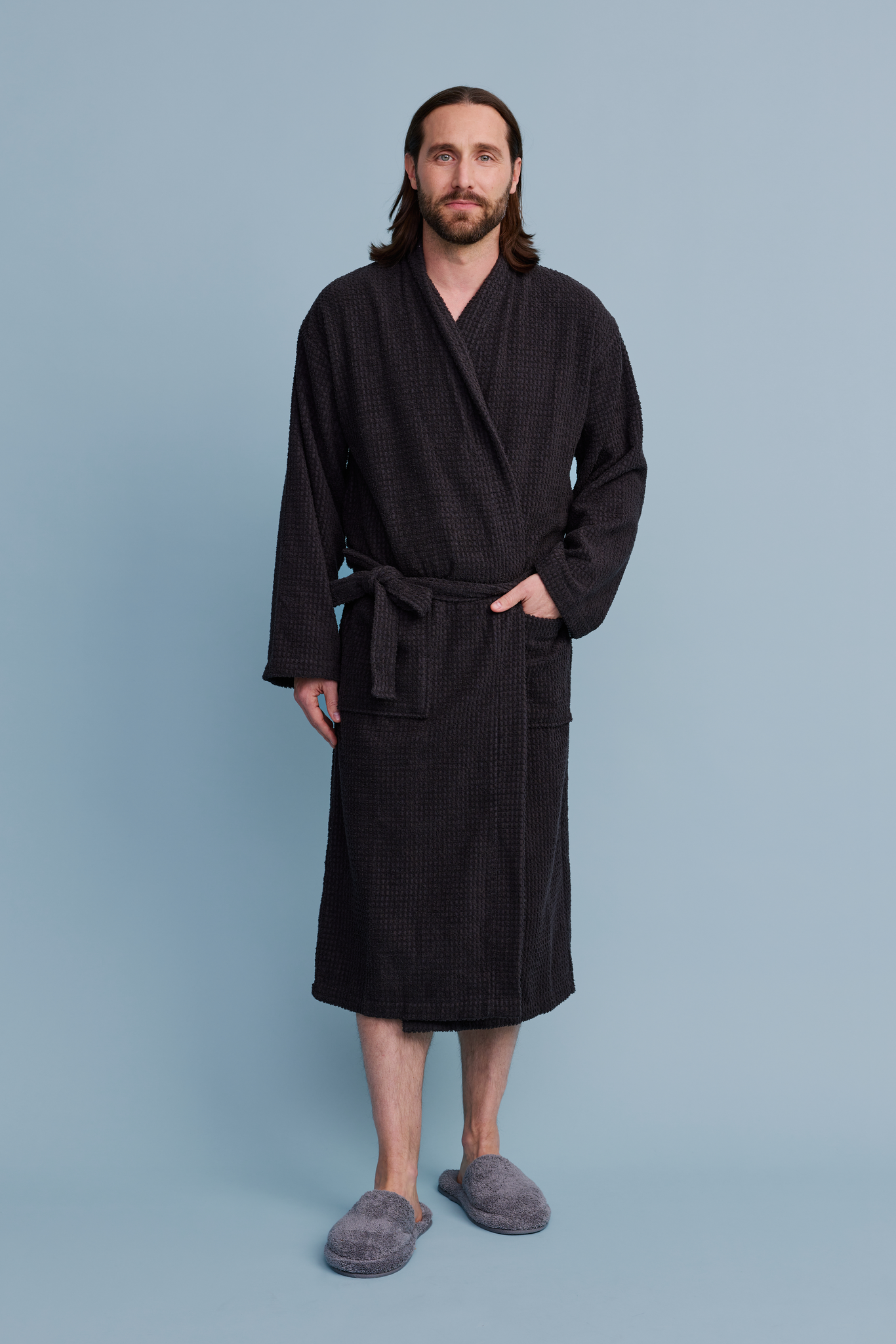 71122-0002-01-03_2; 71121-0002-01-03_2; 71123-0002-01-03_2; Finlayson Pehmis Bathrobe Coal / XXL 