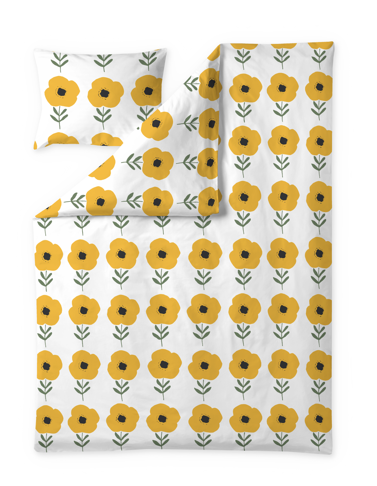 60652-5515-01-06; Finlayson Sanelma Duvet Cover set Yellow / Green / 150x210 + 50x60 cm 