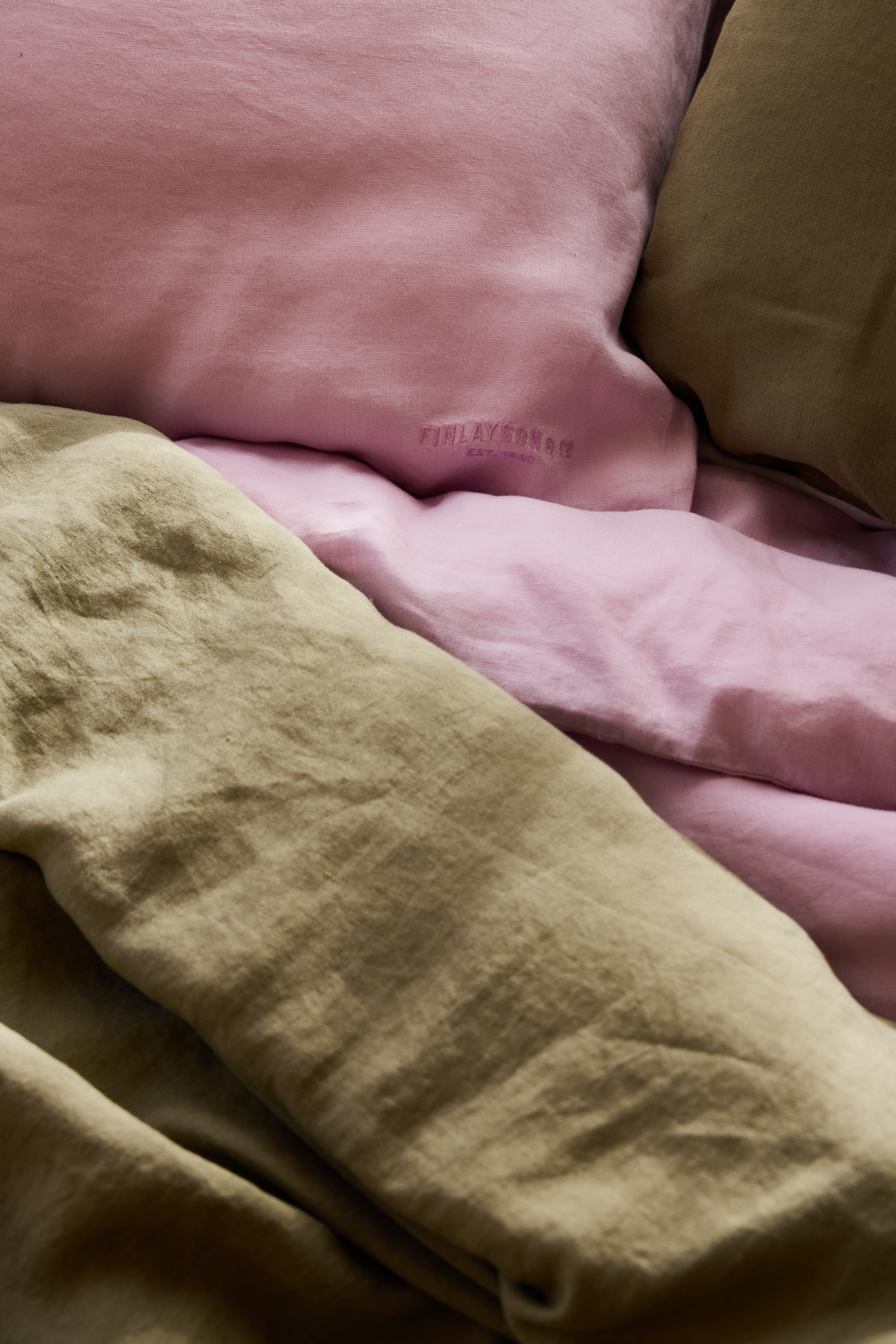 60760-0200-08-06_2; Finlayson Lino Linen duvet cover set Lichen Green / 150x210 + 50x60 cm 