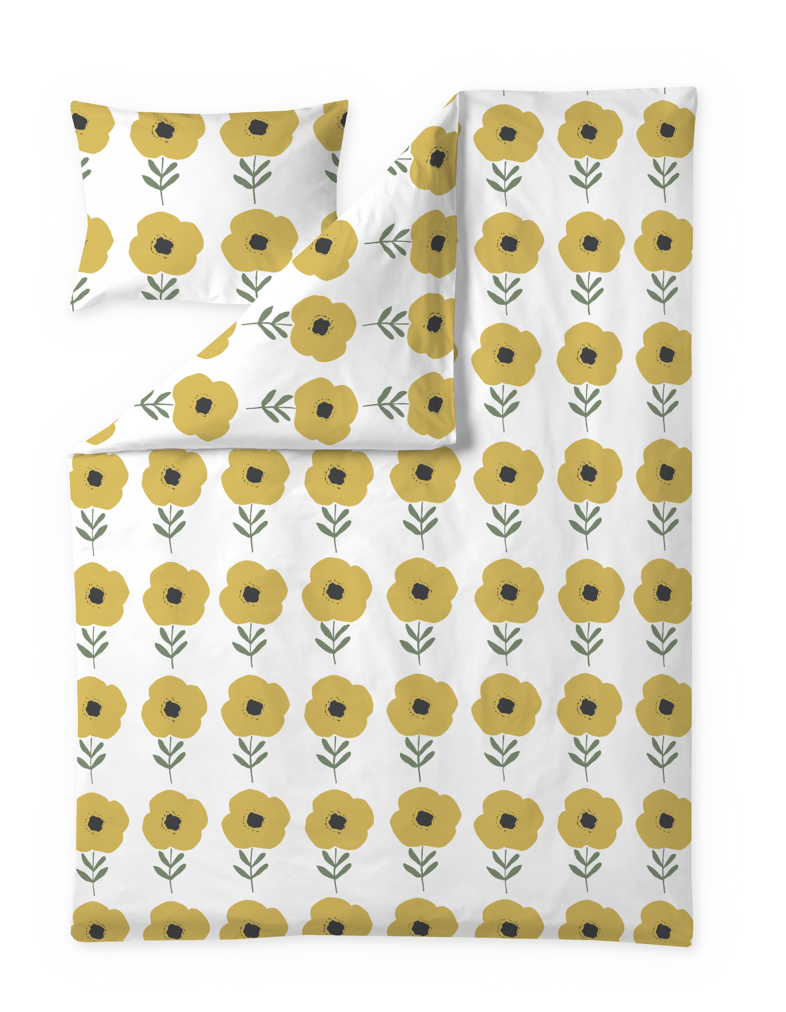 60652-5515-01-06; Finlayson Sanelma Duvet Cover set Yellow / Green / 150x210 + 50x60 cm 