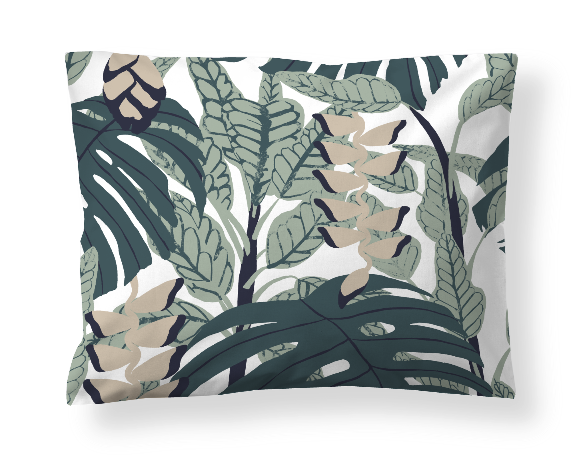 60136-4988-08-10; Finlayson Bunaken Pillowcase Green / Beige / 50x60 cm 