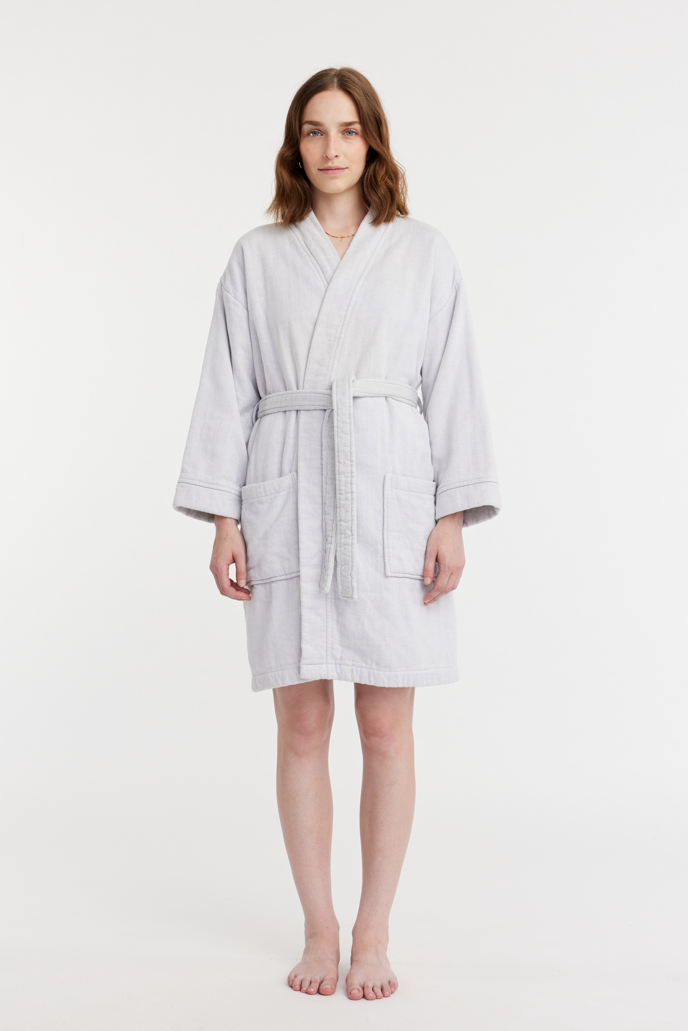 70228-1447-01-03_1; 70227-1447-01-03_1; Finlayson Lino Softi Bathrobe Light Grey / M 