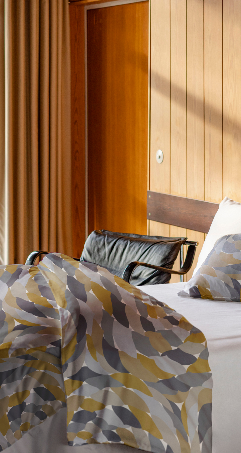 60657-5466-01-06_1; Finlayson Jatkumo Duvet cover set Ocher / Grey / 150x210 + 50x60 cm 