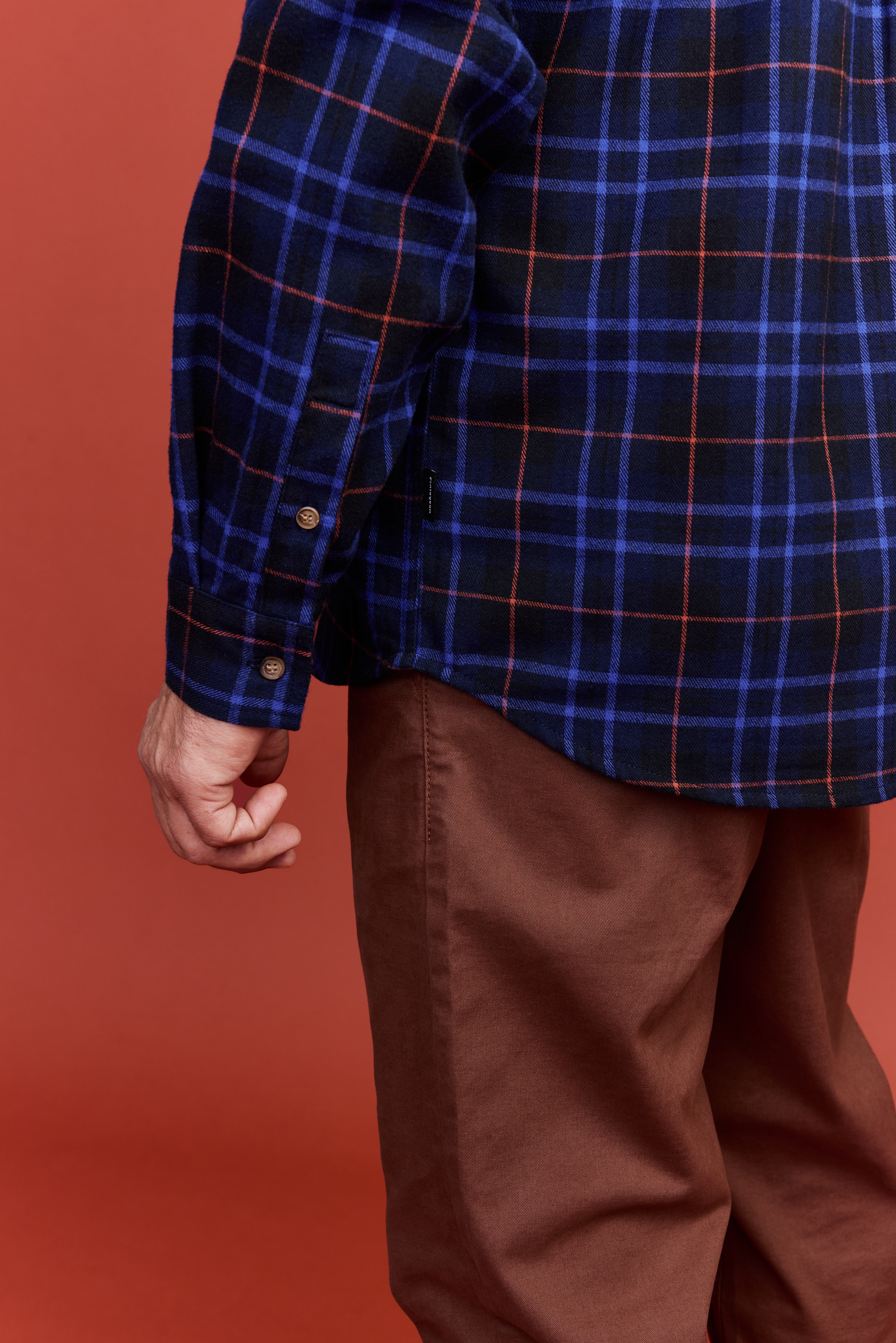 22709780003_4; Finlayson Tartaani Shirt Navy / Terra / L 