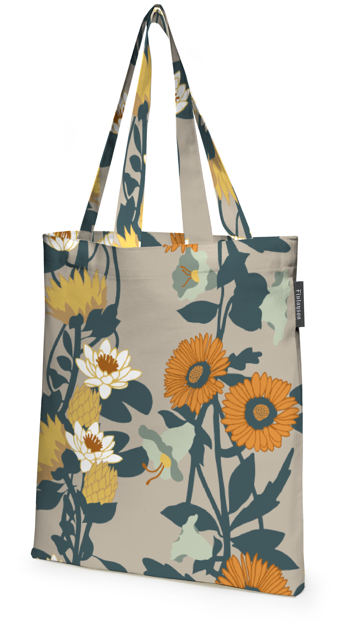80221-5491-03-10; Finlayson Kaksin Tote bag Orange / Beige / 36x42 cm 