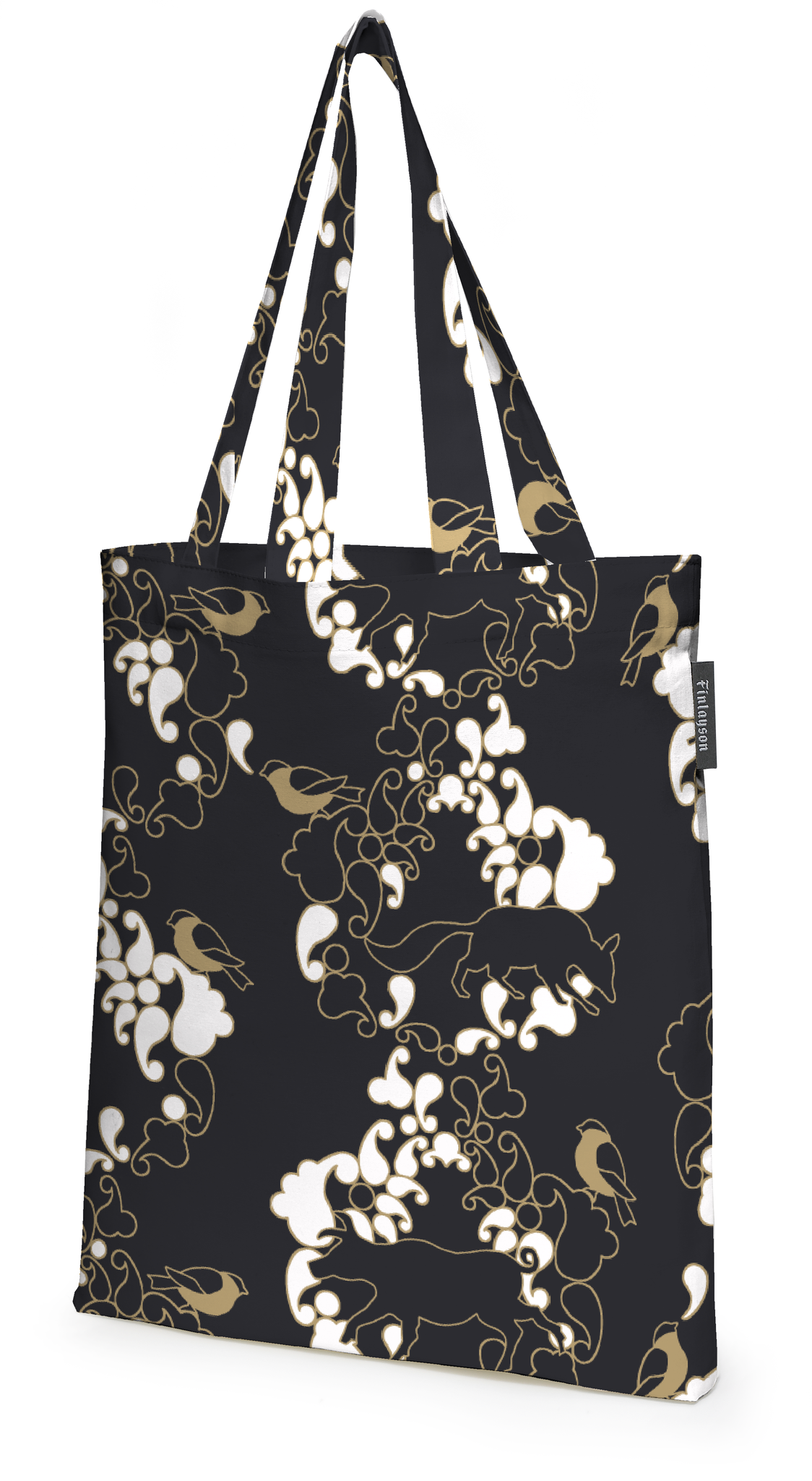 80221-4454-02-10_1; Finlayson Sopraano Tote bag Black / Gold / 36x42 cm 