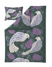Finlayson COM Vallila Viserrys sateen duvet cover set Green-lilac / 150x210 cm