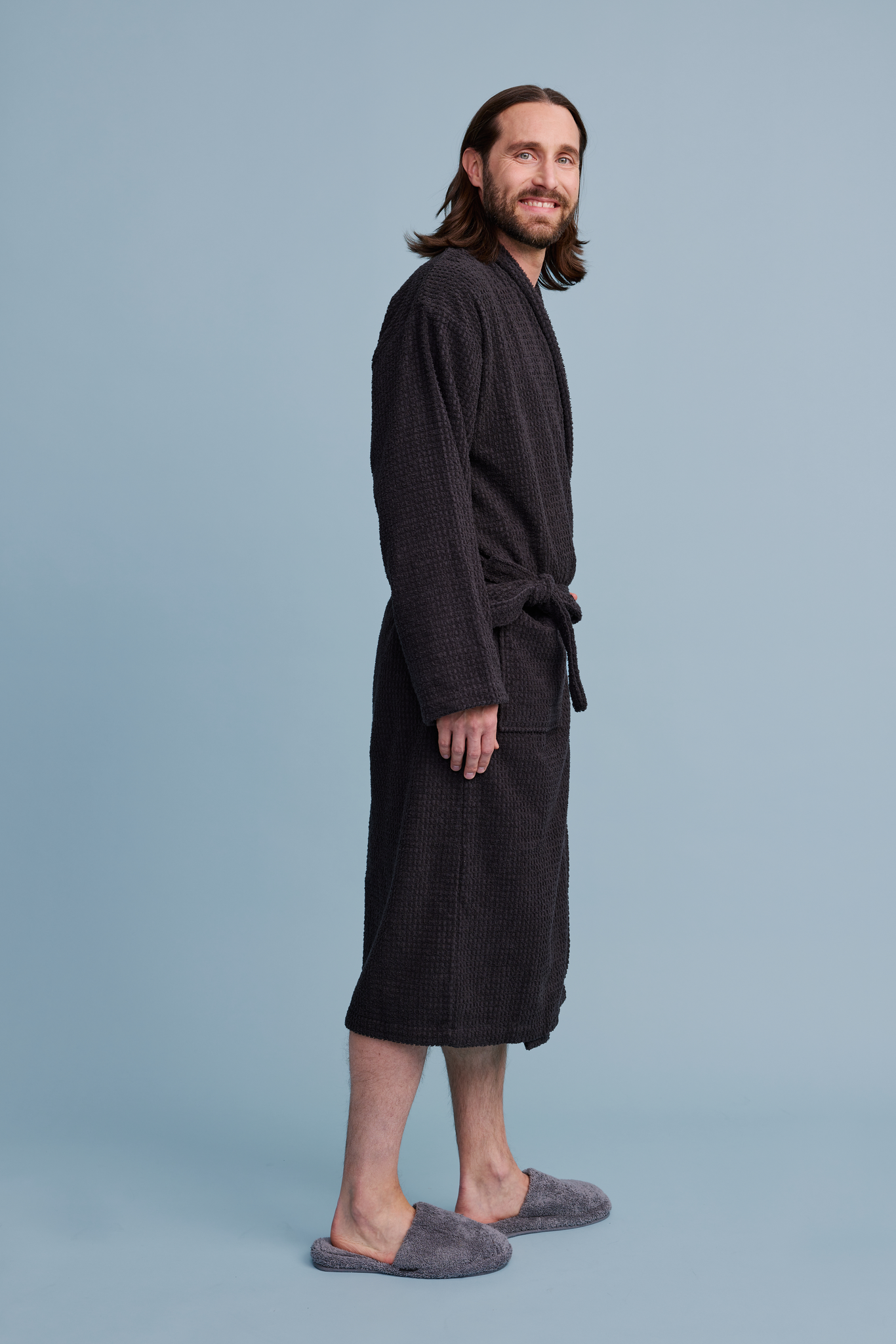 71122-0002-01-03_3; 71121-0002-01-03_3; 71123-0002-01-03_3; Finlayson Pehmis Bathrobe Coal / XXL 