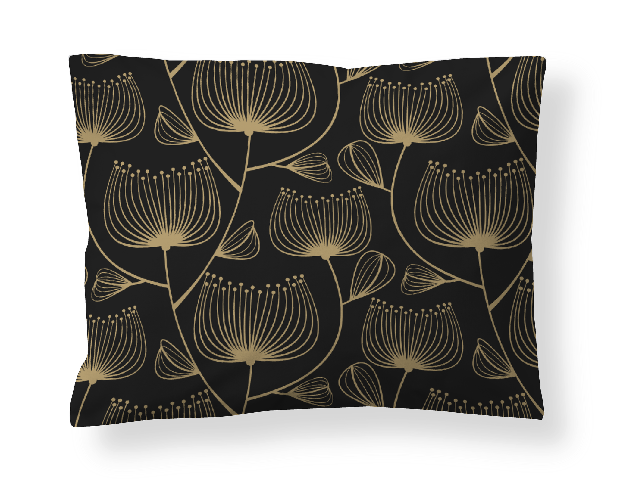 60138-5136-03-10; Finlayson  Sateen Pillowcase Black / Gold / 50x60 cm 