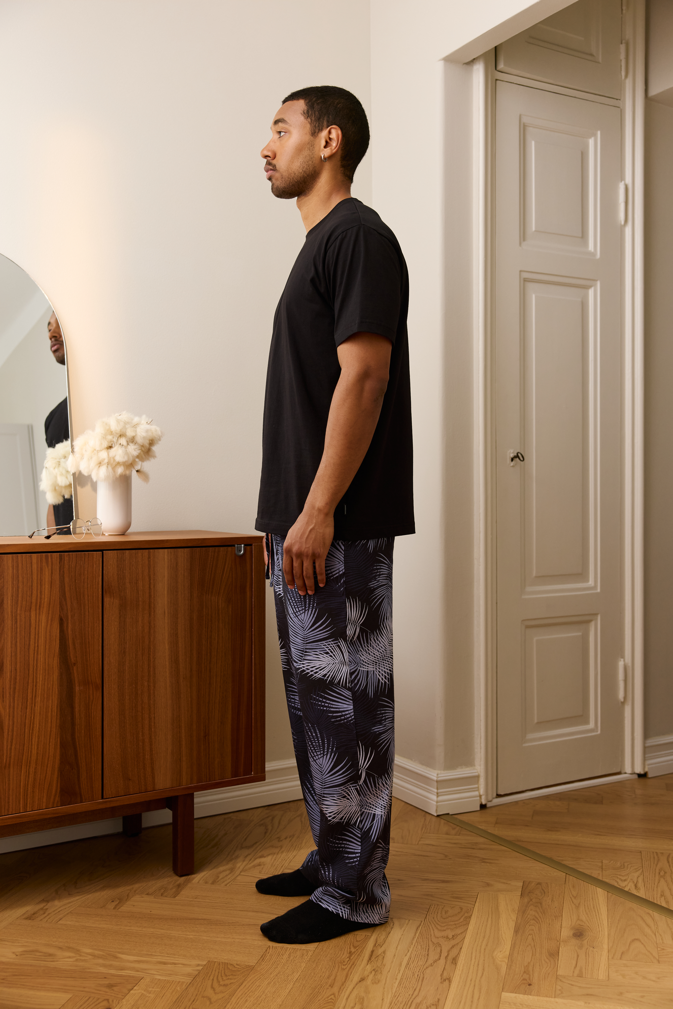 FM10001-961-L_4; Finlayson Palma Pyjama Black / Blue / L 