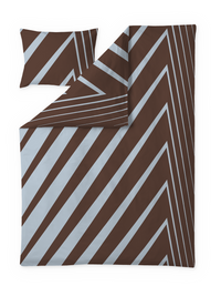 60652-4424-04-06; Finlayson Korret Duvet Cover set Brown / Light Blue / 150x210 + 50x60 cm 