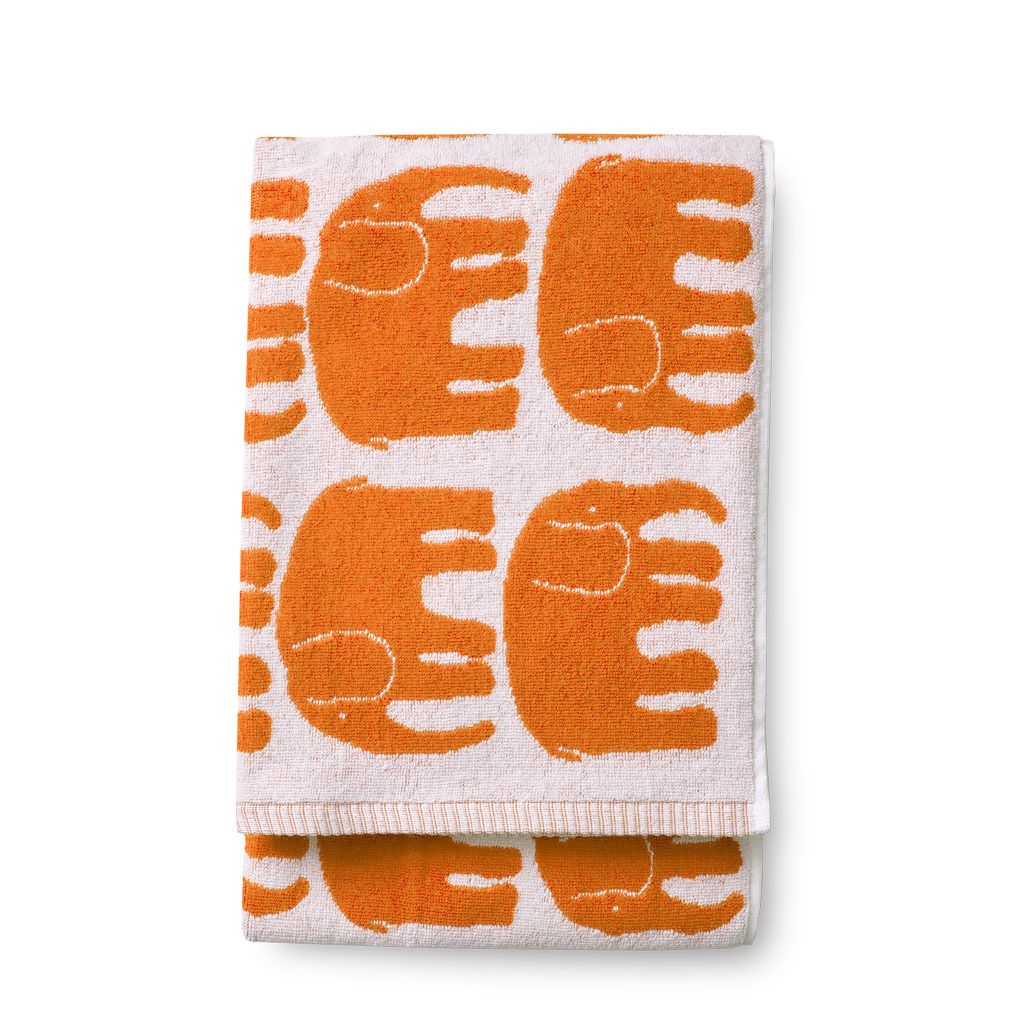 70564-4547-10-06; Finlayson Elefantti Bath towel Orange / White / 70x150 cm 