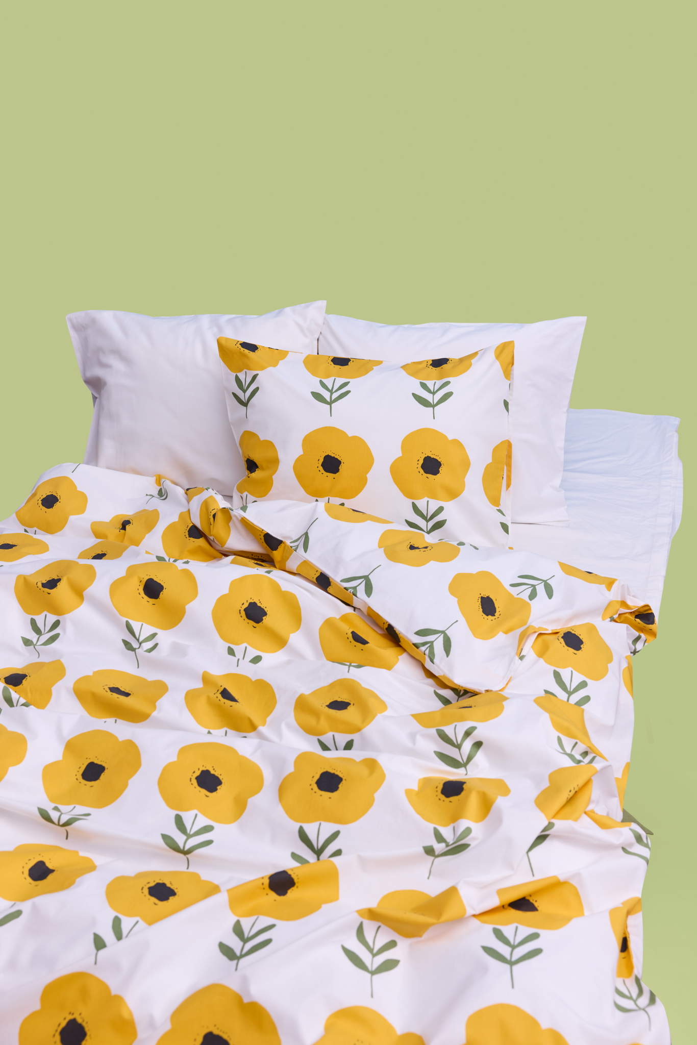 60652-5515-01-06_1; Finlayson Sanelma Duvet Cover set Yellow / Green / 150x210 + 50x60 cm 