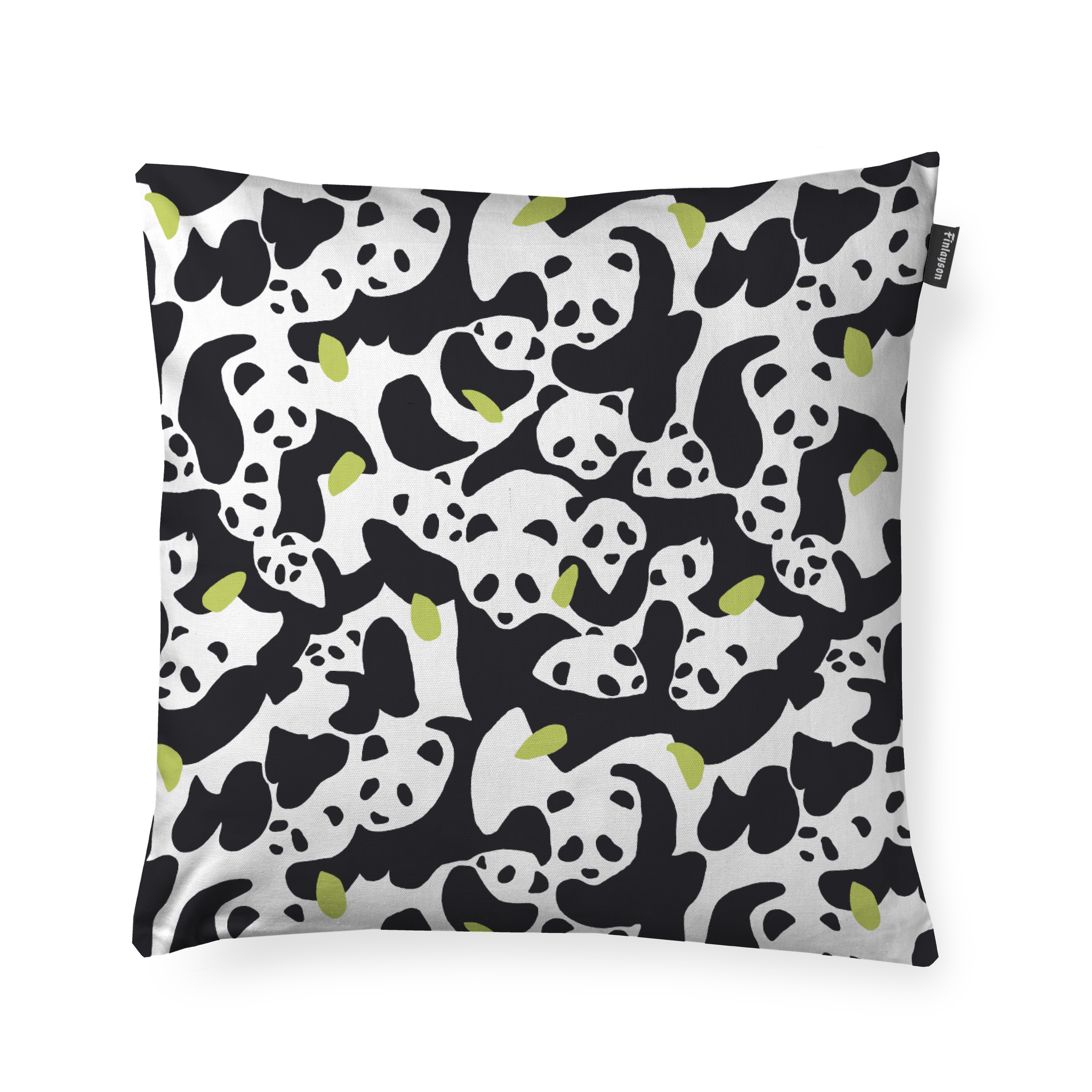 80811-5442-01-04; Finlayson Sukukokous Decorative Cushion Cover Black / White / Green / 48x48 cm 