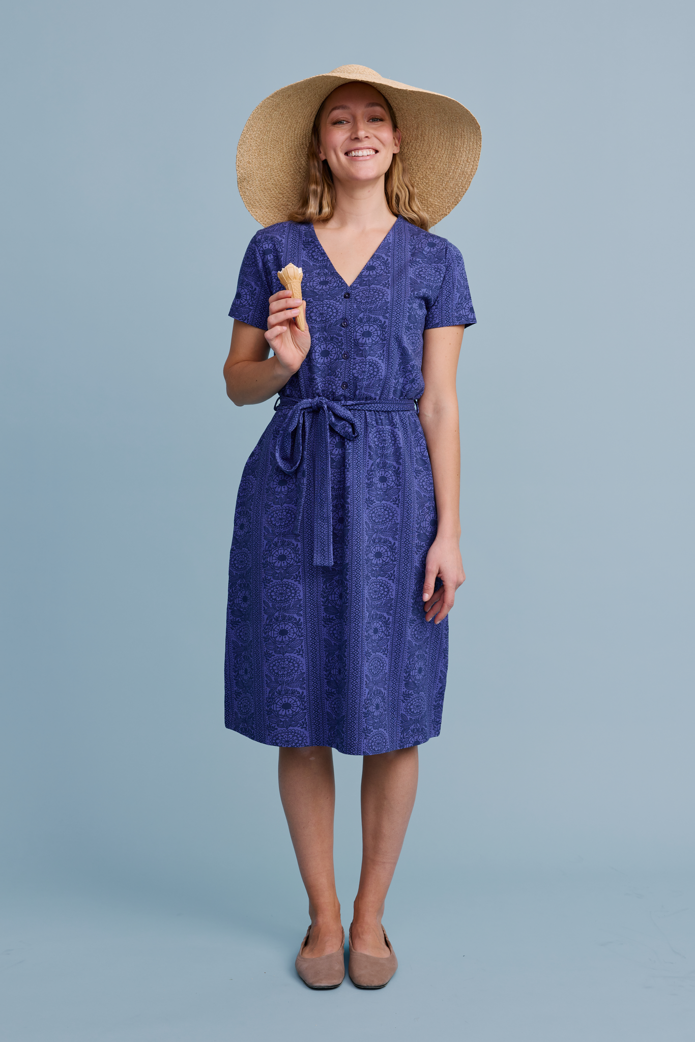 22595454001_2; Finlayson Taimi Tricot Dress Blue / S 