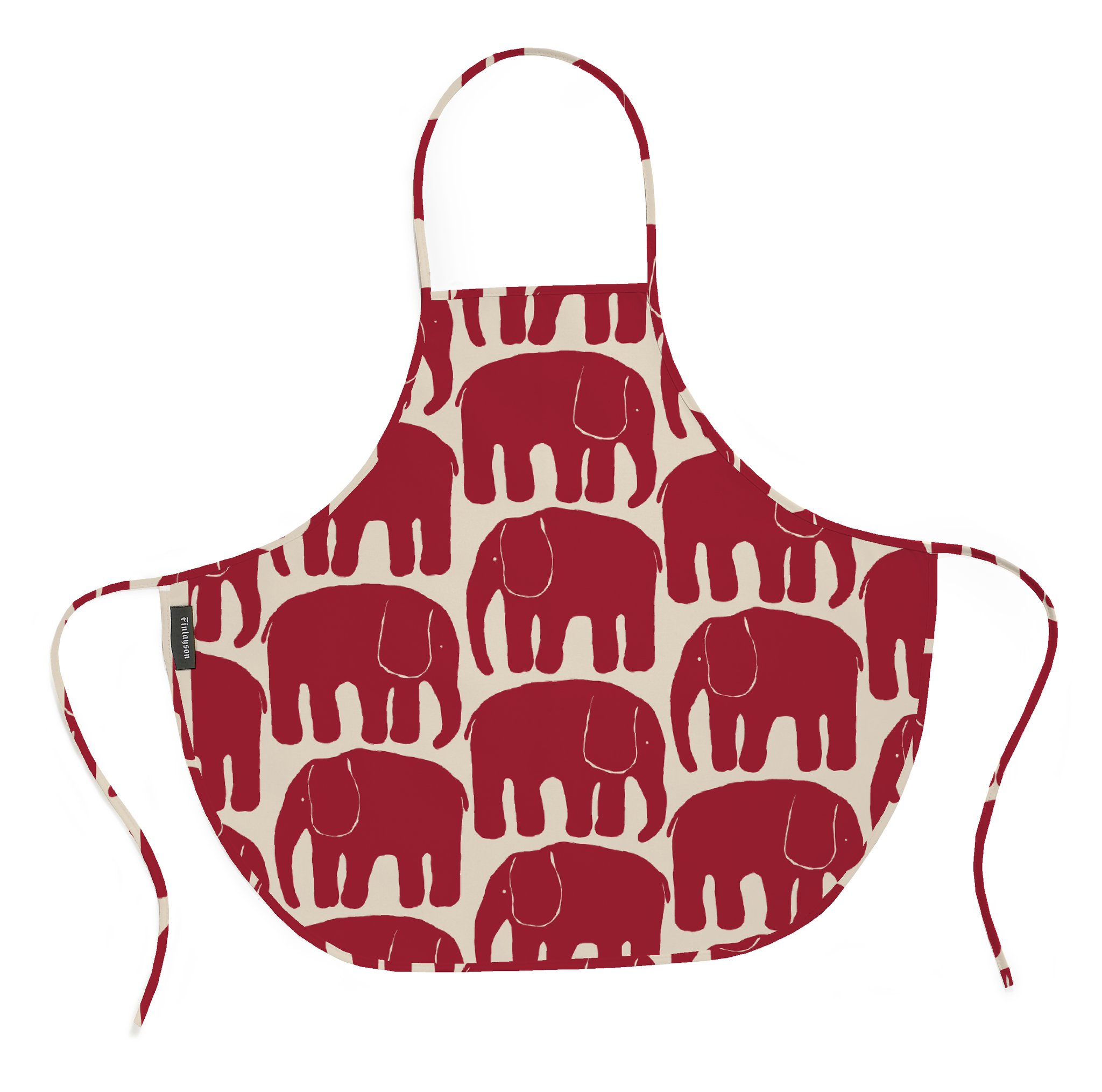 80033-4547-28-10; Finlayson Elefantti Children's Apron Red / Beige / 57x50 cm 